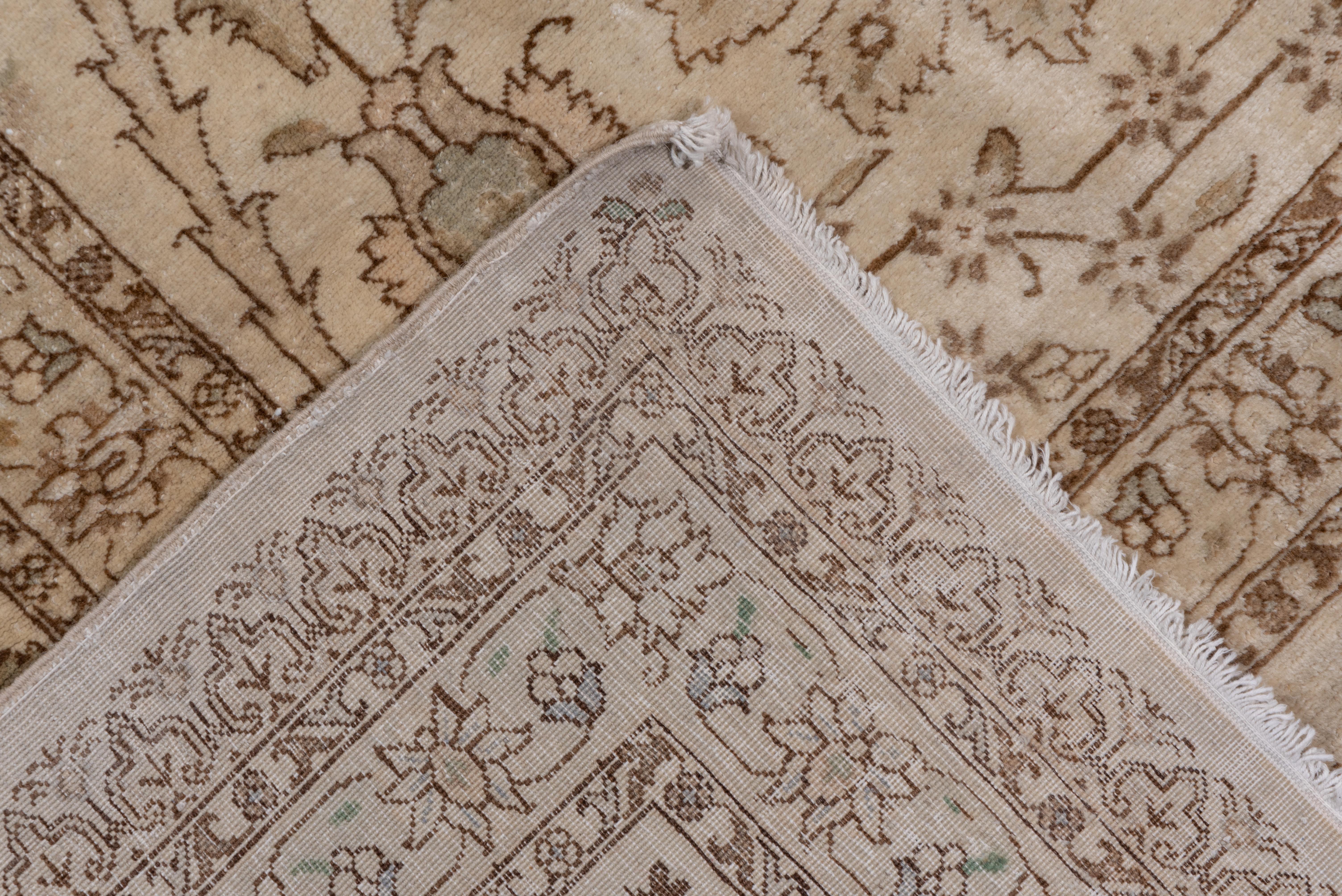 Early 20th Century Antique Tabriz Carpet, Ivory Field For Sale