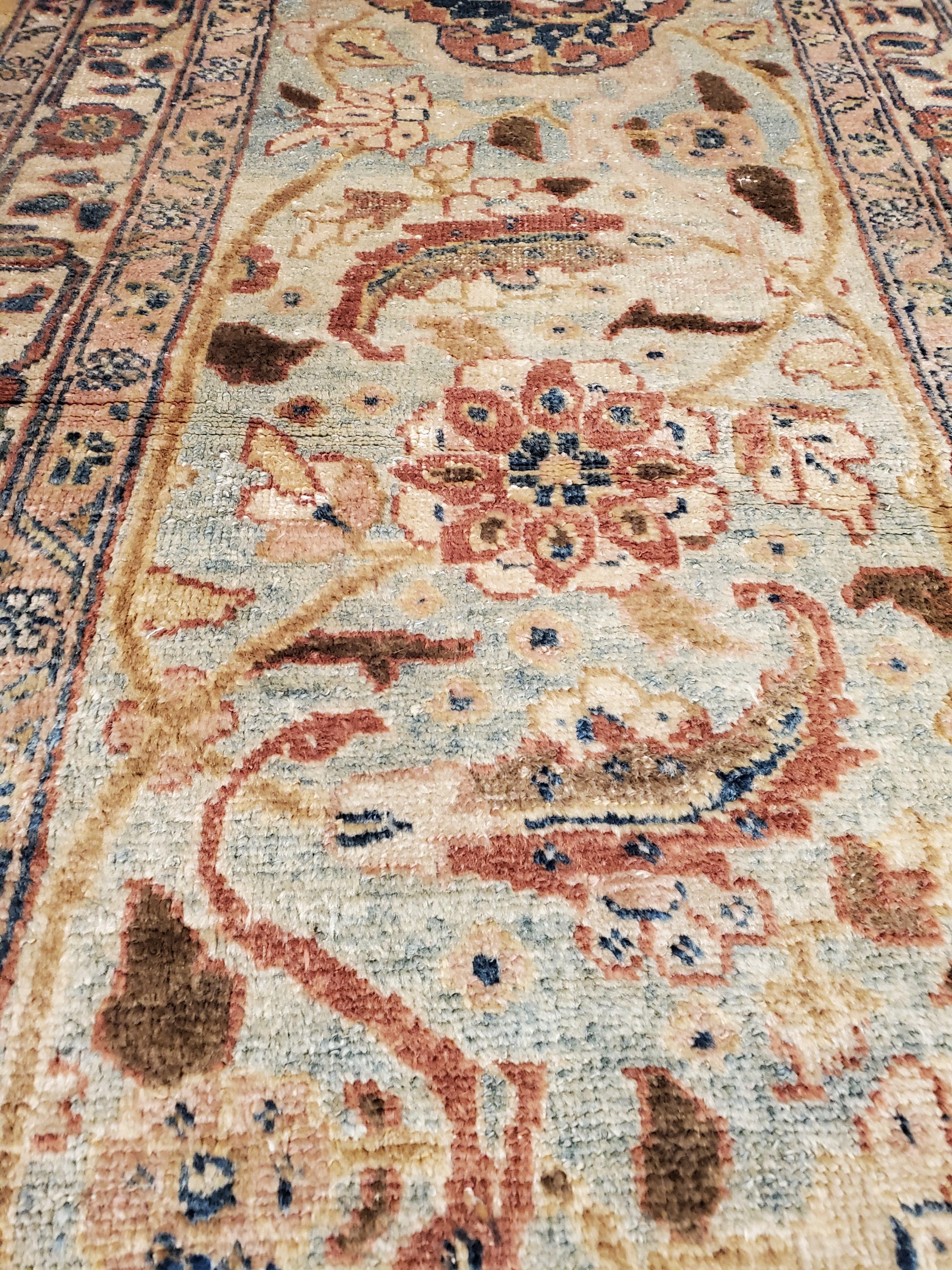 Antique Tabriz Carpet, Persian Rug, Earth Tones, Ivory, Soft Colors For Sale 5