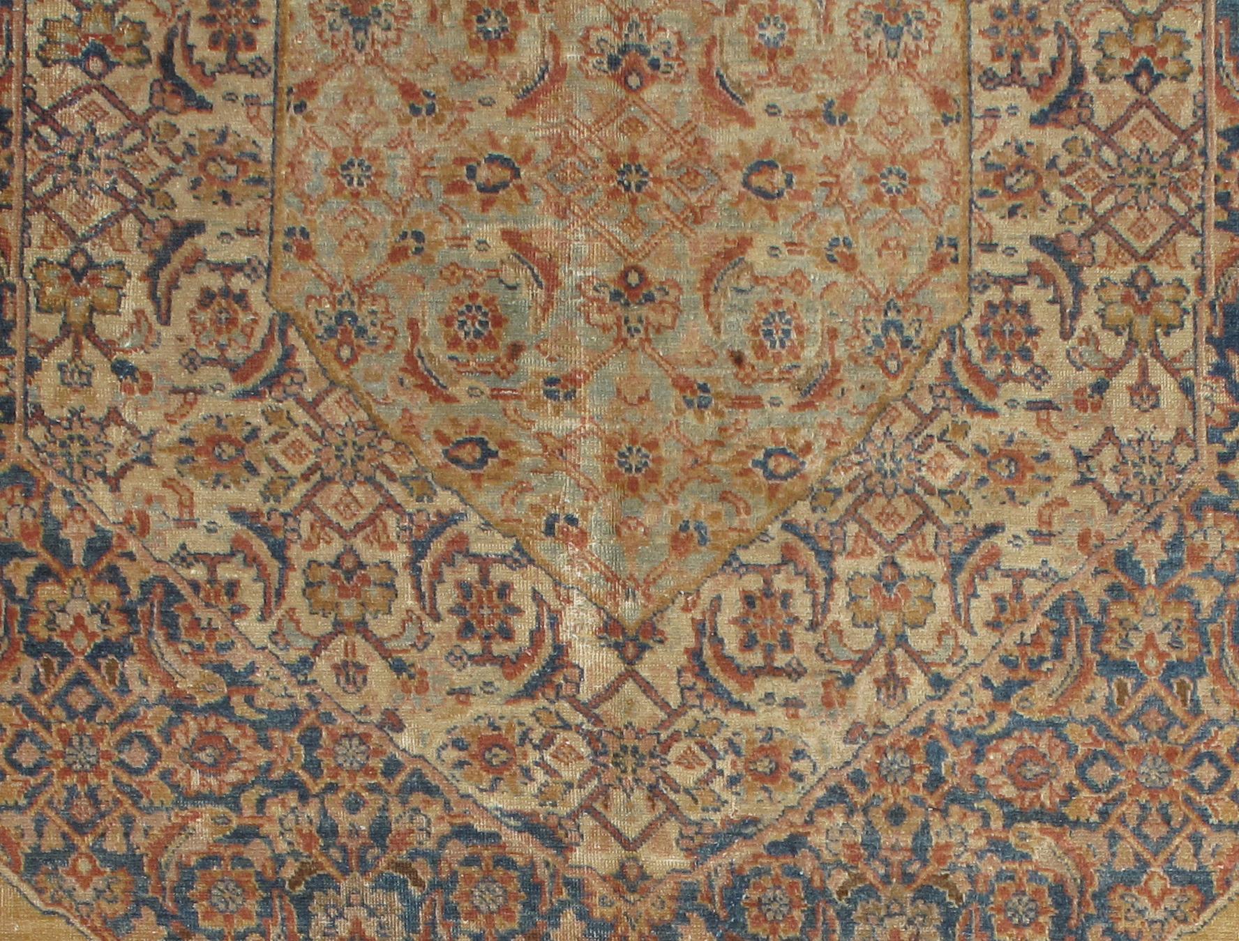 Antique Tabriz Carpet, Persian Rug, Earth Tones, Ivory, Soft Colors For Sale 6