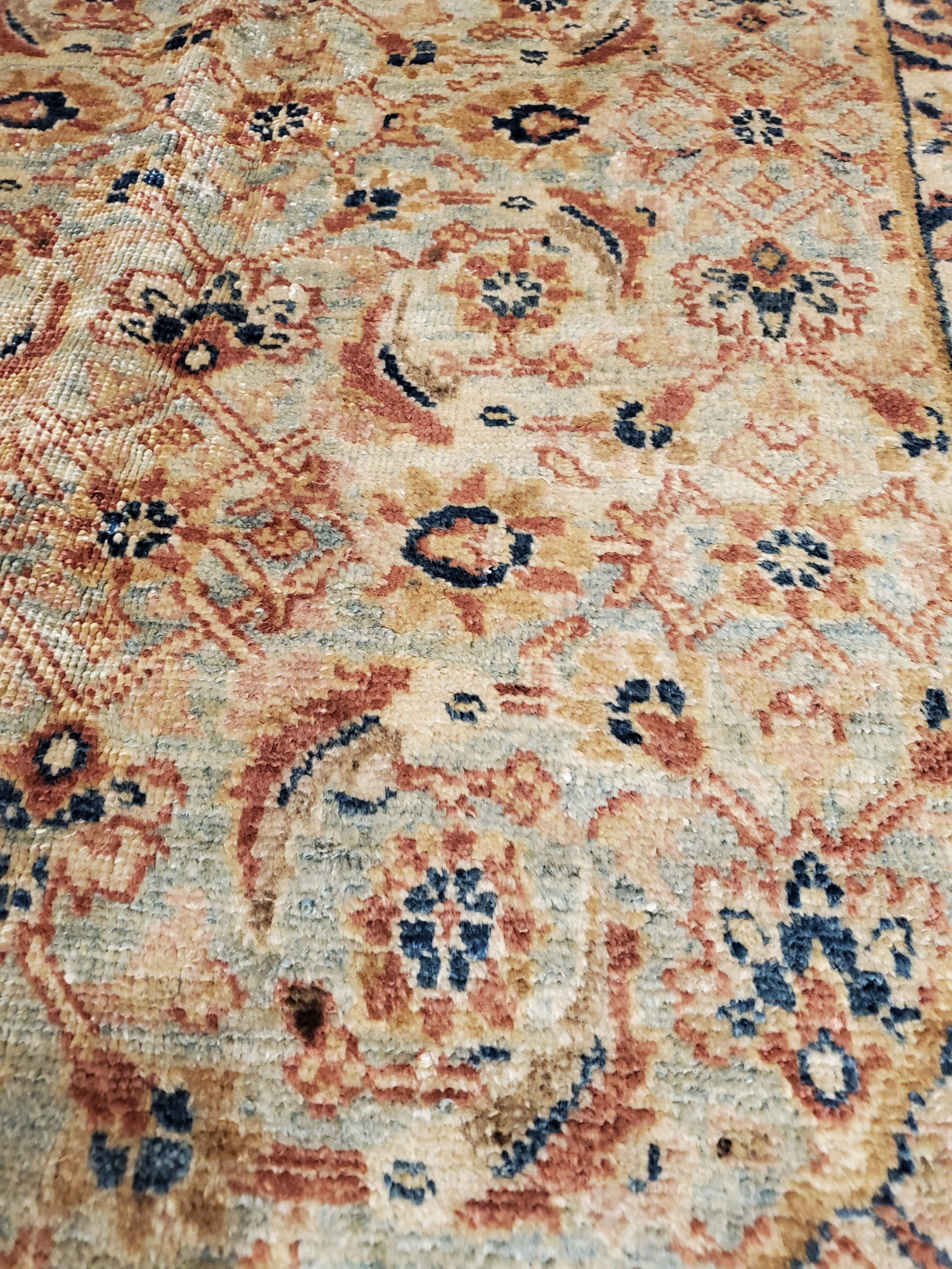 Wool Antique Tabriz Carpet, Persian Rug, Earth Tones, Ivory, Soft Colors For Sale
