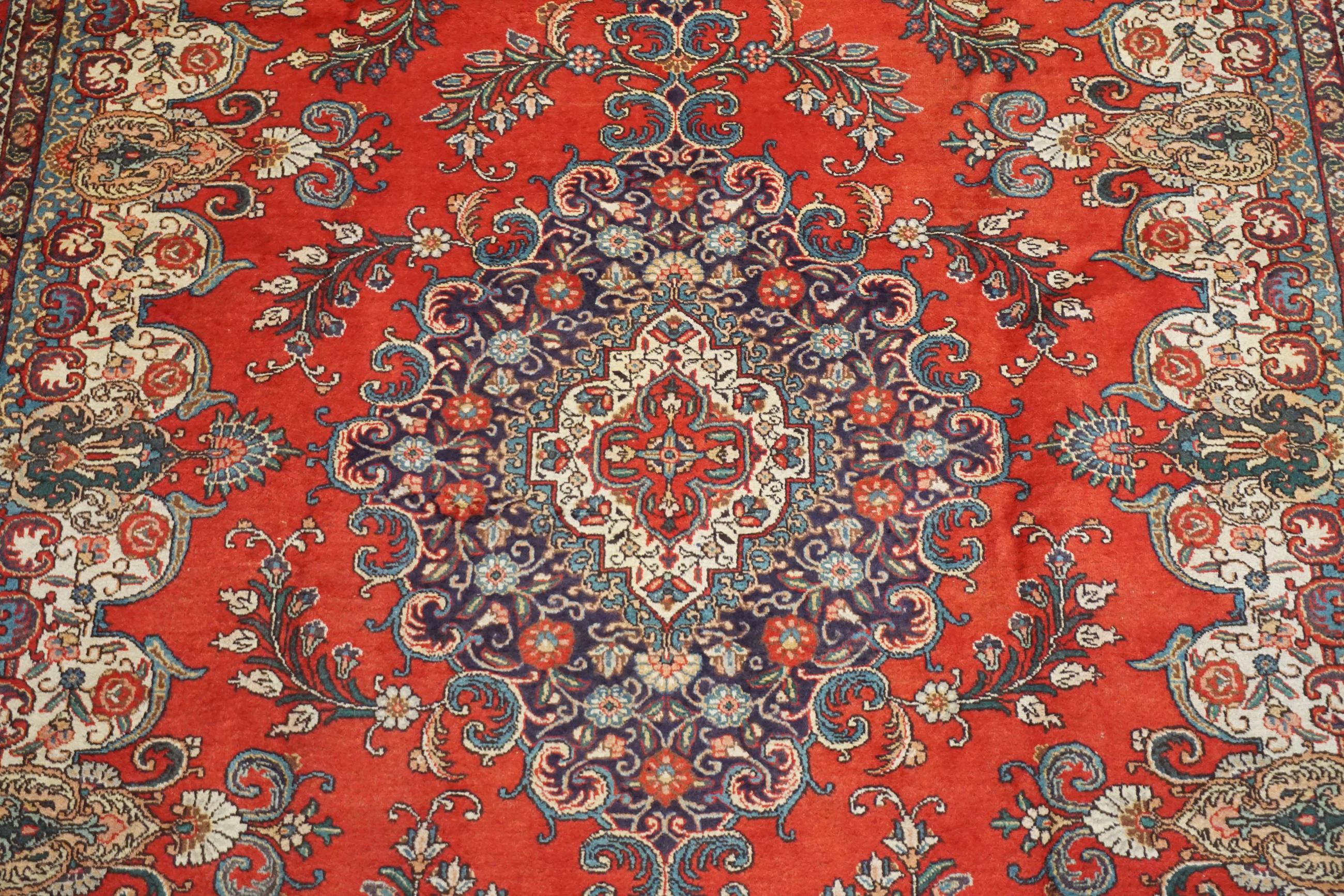 Hand-Knotted Antique Tabriz, circa 1940 For Sale