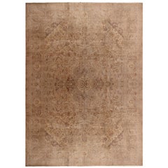 Tappeto persiano antico Tabriz Floral Beige-Brown Wool di Rug & Kilim