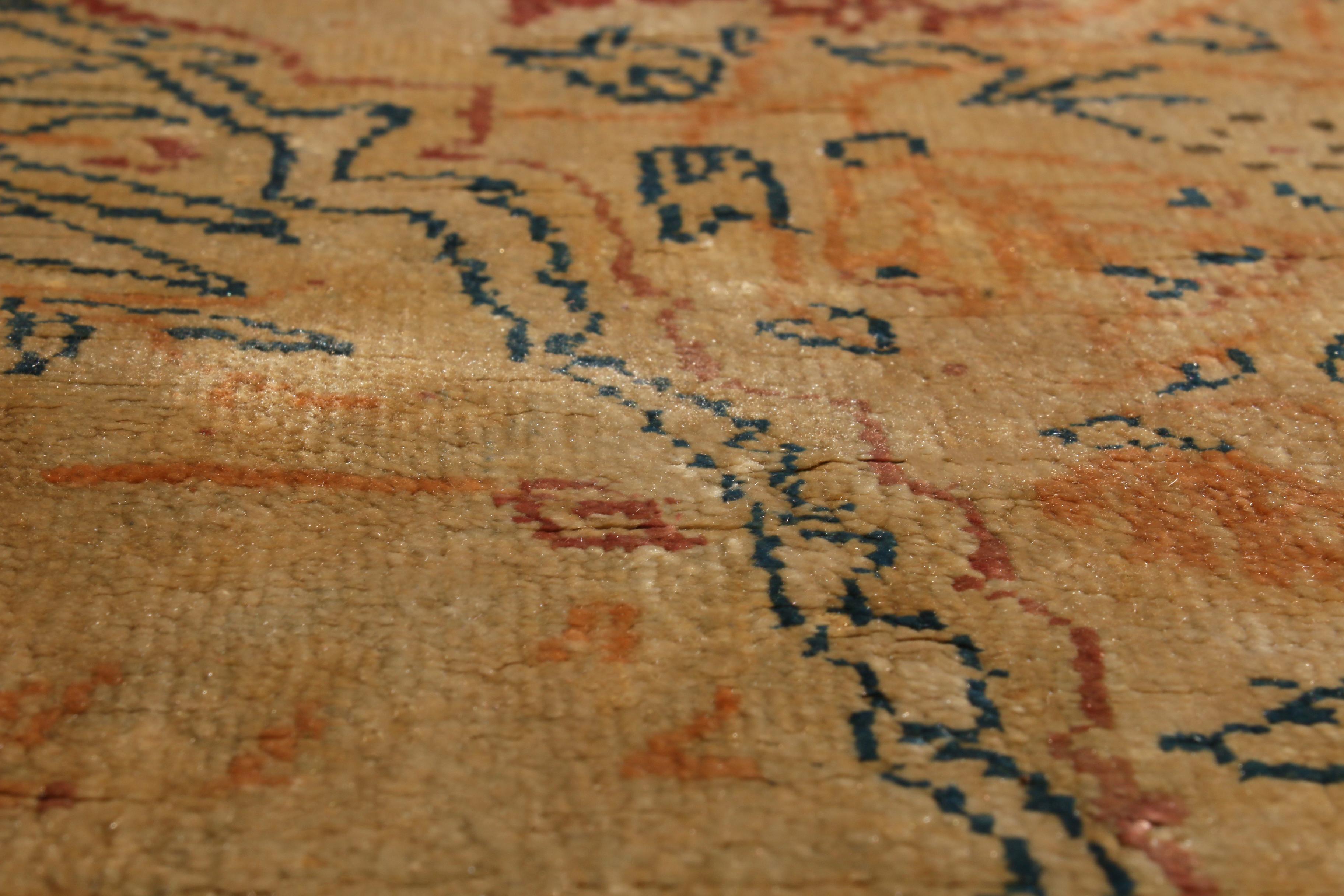 Antique Tabriz Golden Brown Silk Persian Rug by Rug & Kilim For Sale 1