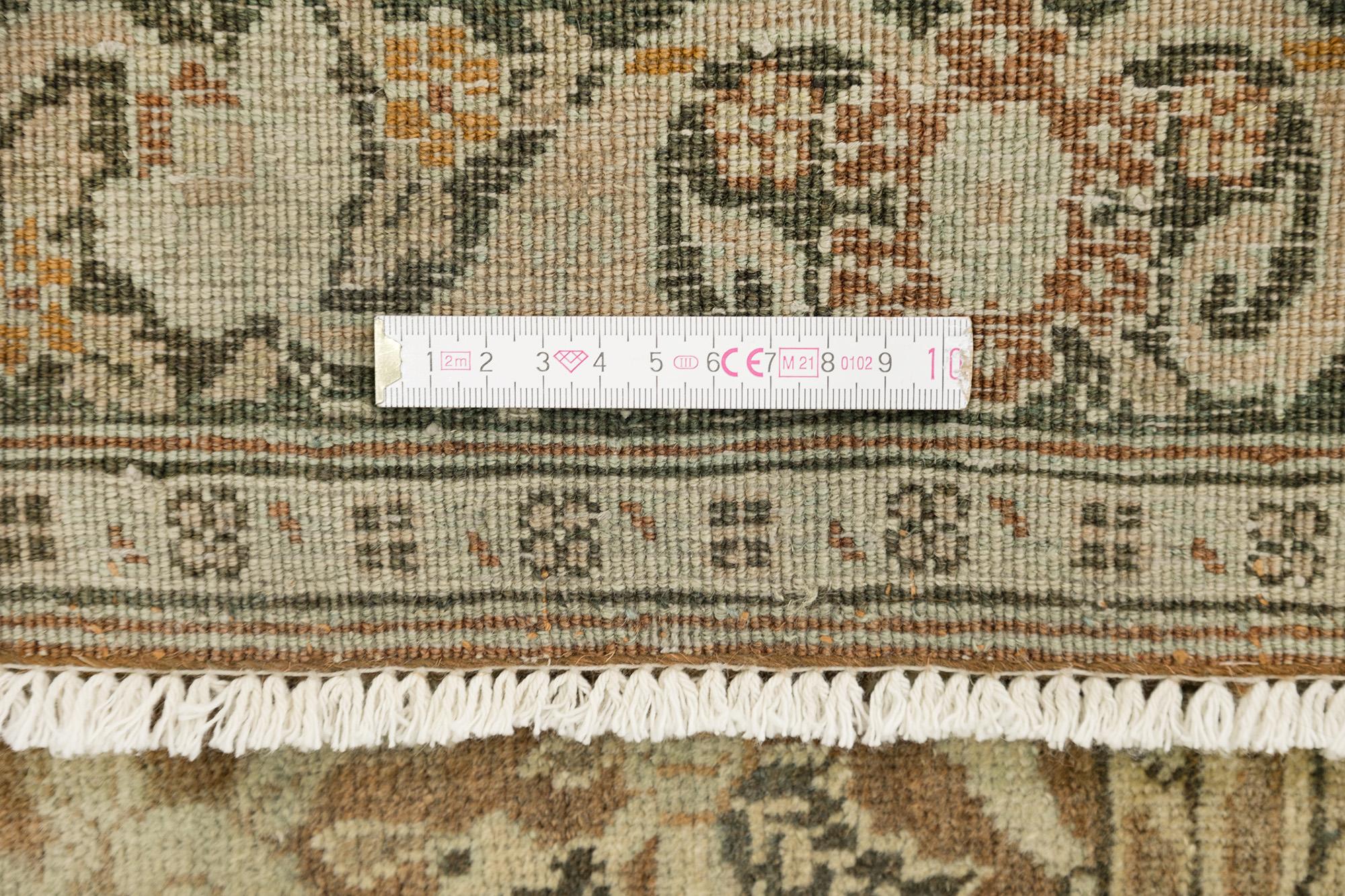 Tappeto antico Tabriz Haj Jalili, annodato a mano, 13,1 × 9,2 piedi - Beige e sabbia in vendita 3