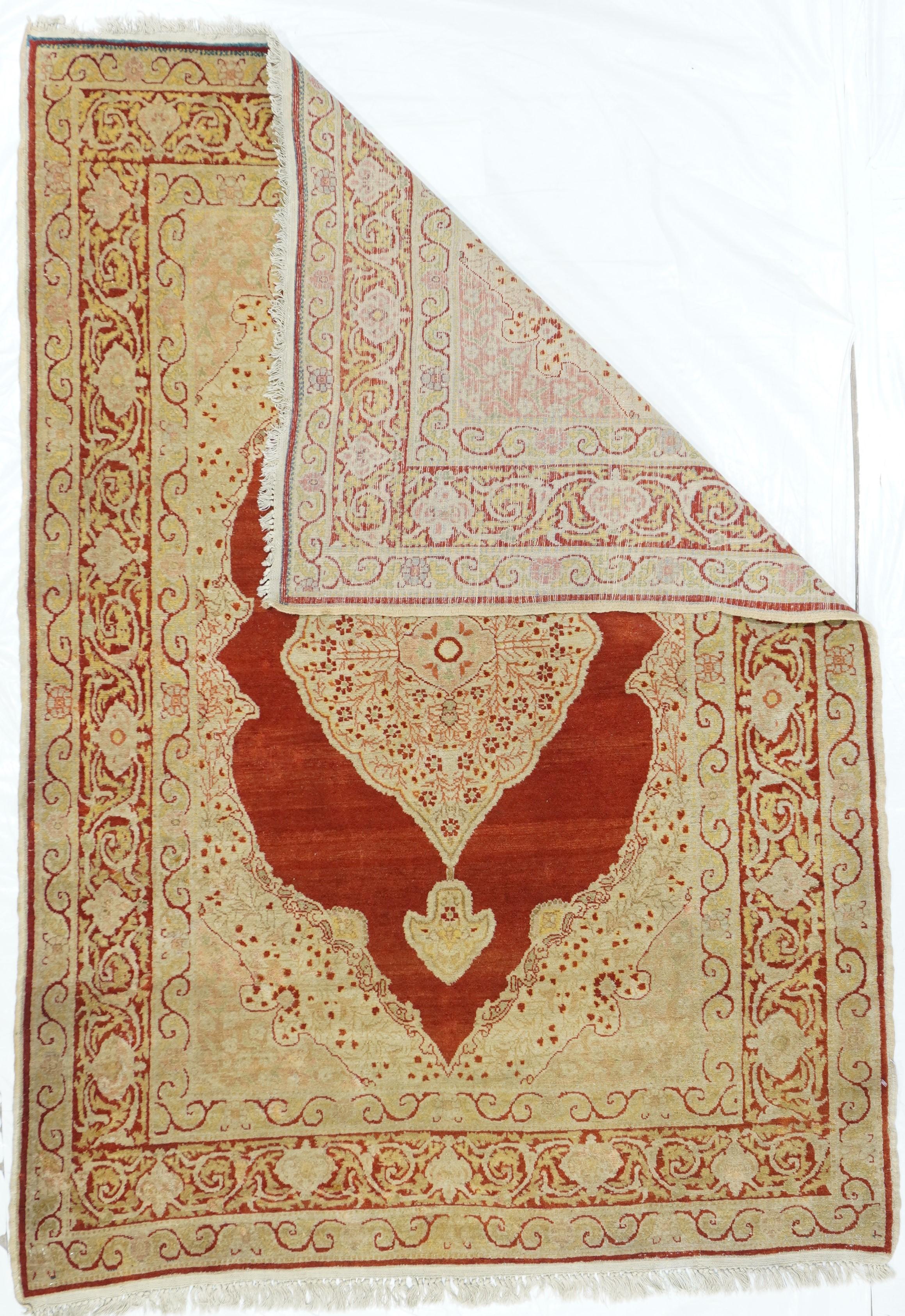 Antique Tabriz Haji Jalili rug measures 3'9'' x 5'6''.
