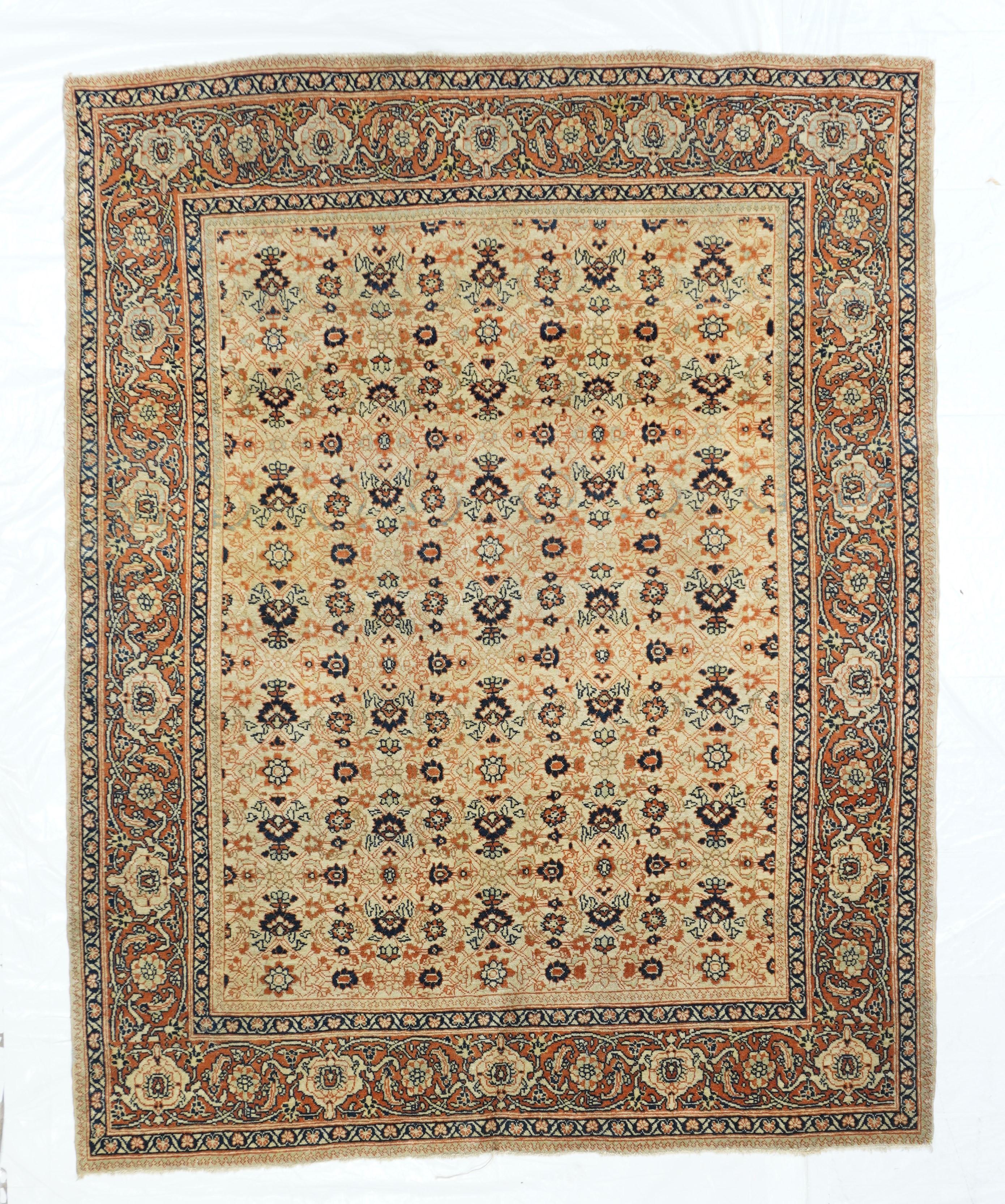 Persian Antique Tabriz Haji Jalili Rug 4'2'' x 5'3'' For Sale