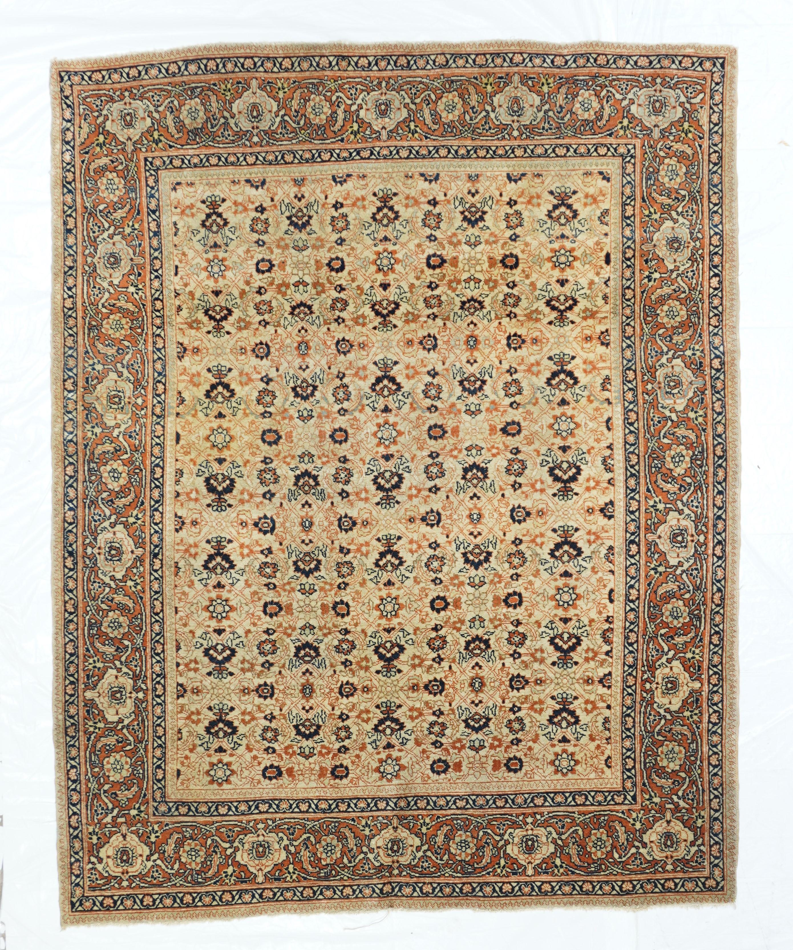 Asian Antique Tabriz Haji Jalili Rug 4'2'' x 5'3'' For Sale