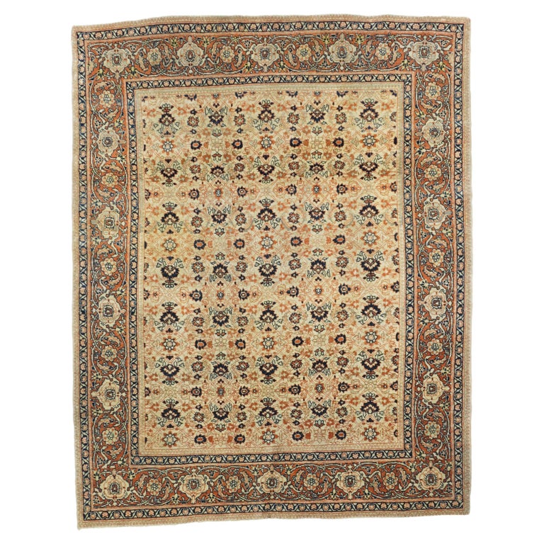 Antique Tabriz Haji Jalili Rug 4'2'' x 5'3'' For Sale at 1stDibs