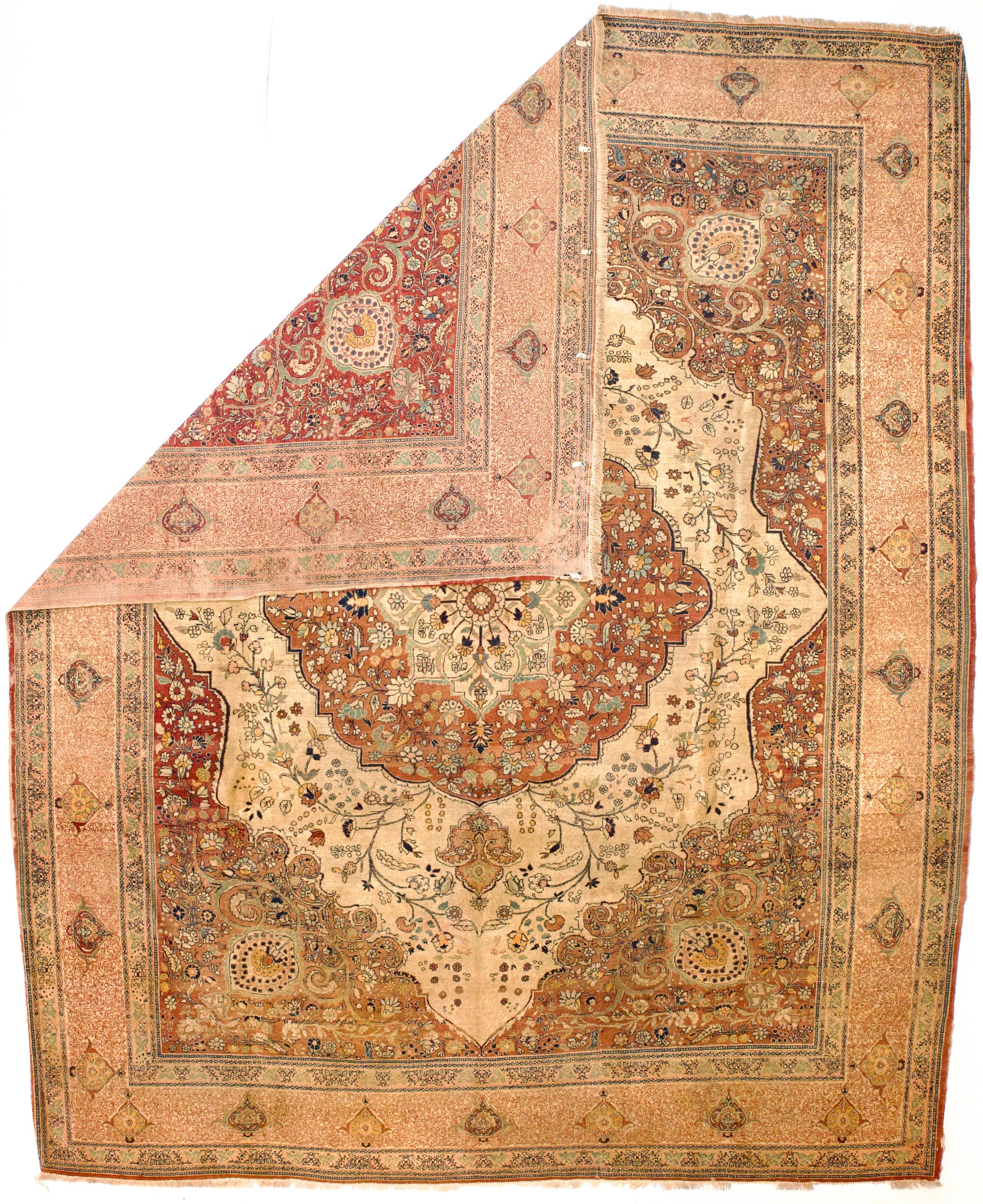Tapis ancien Tabriz Haji Jalili 9'6