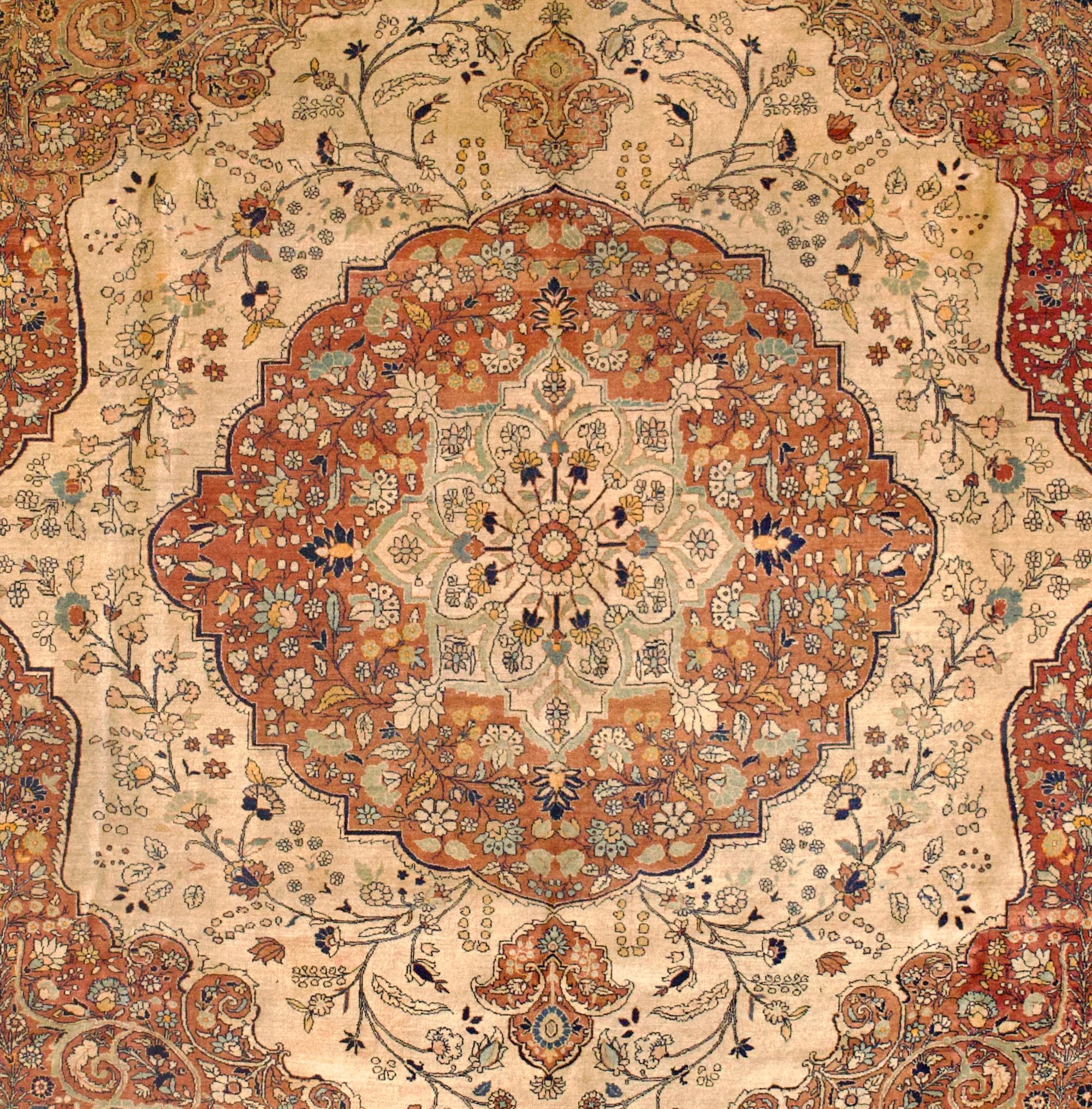 Perse Tapis antique Tabriz Haji Jalili 9'6
