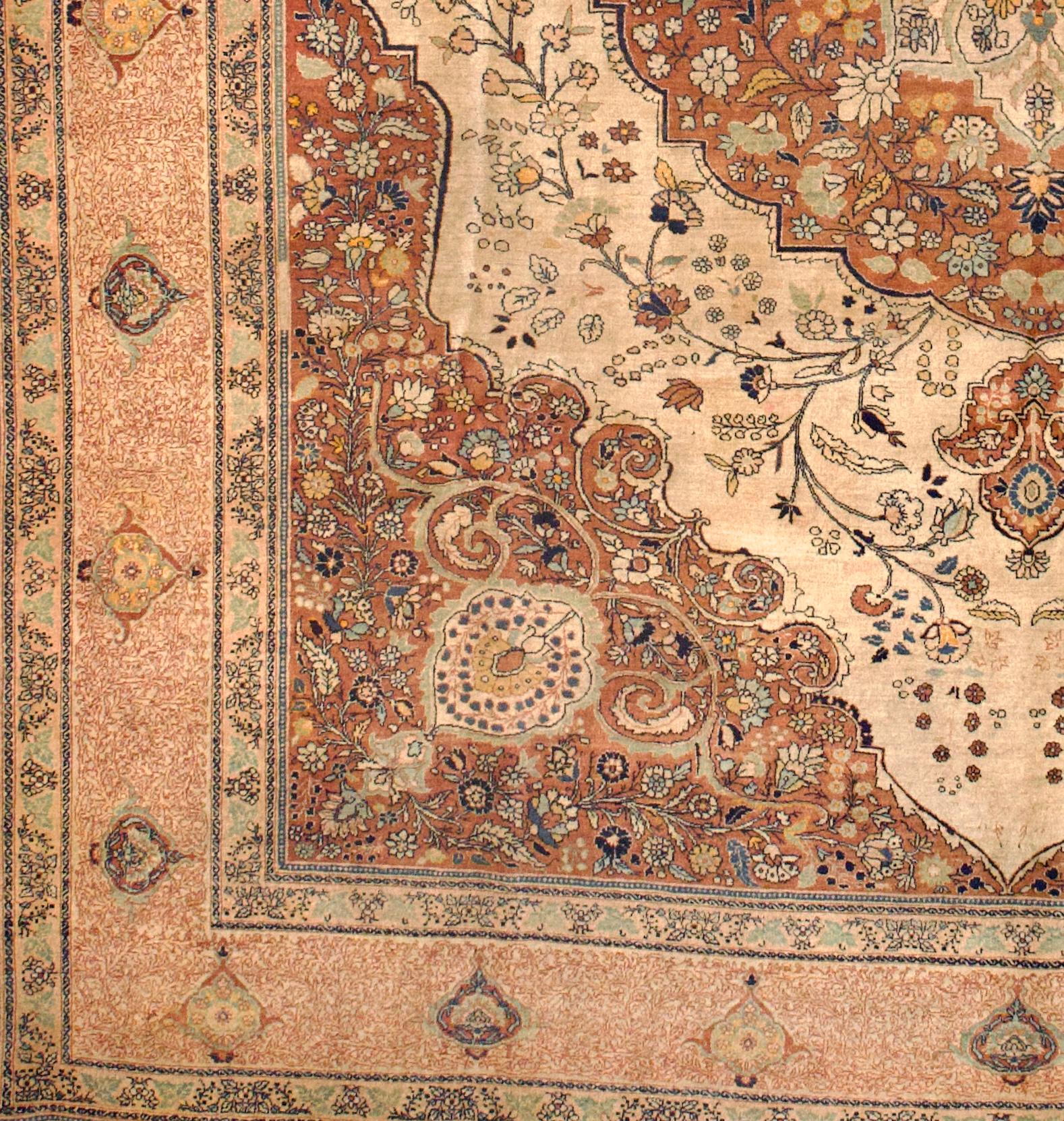Tapis antique Tabriz Haji Jalili 9'6