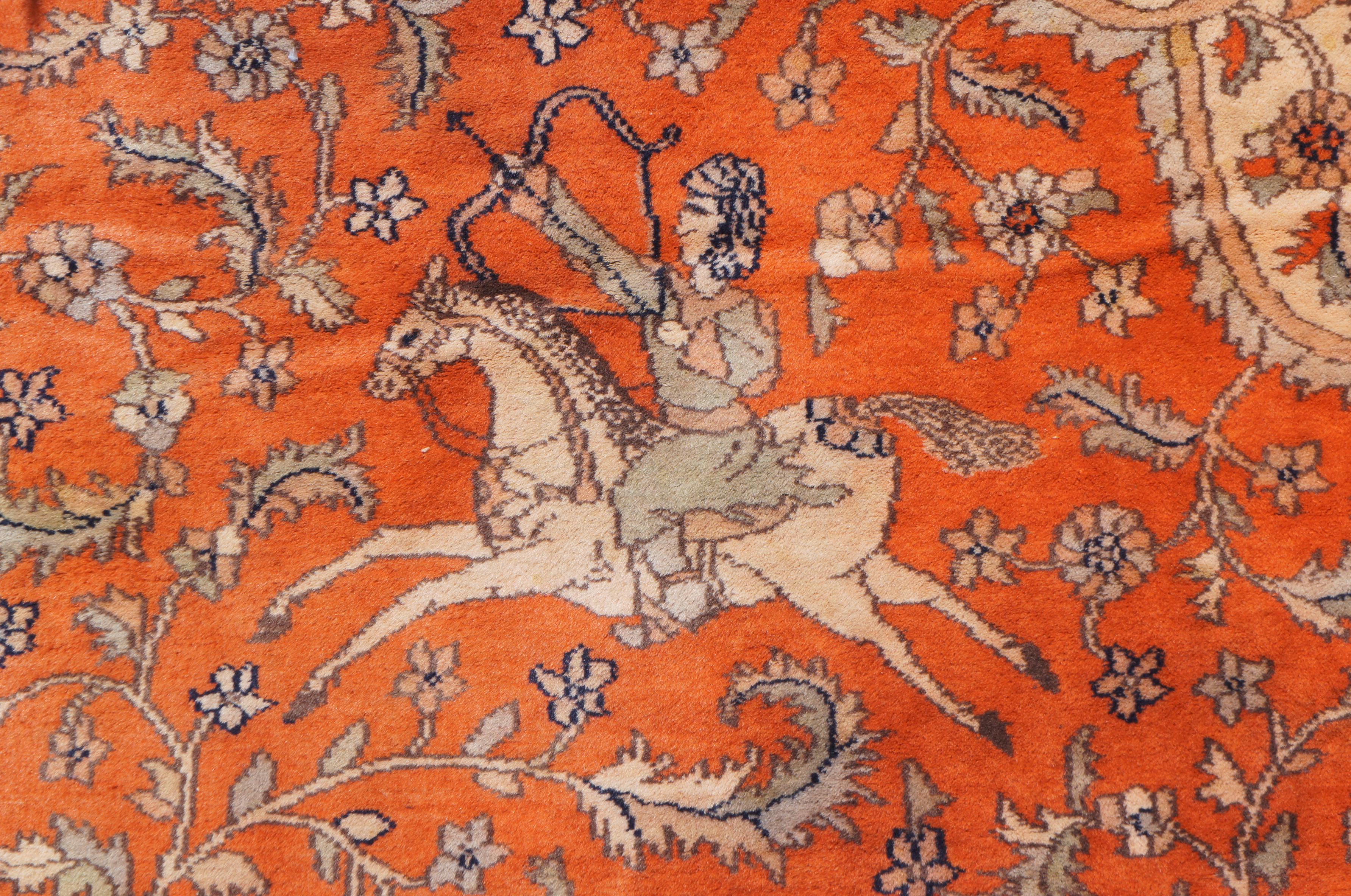 Antiker antiker persischer Täbris Indo-Perserteppich aus Wolle mit Medaillon Isfahan (20. Jahrhundert) im Angebot