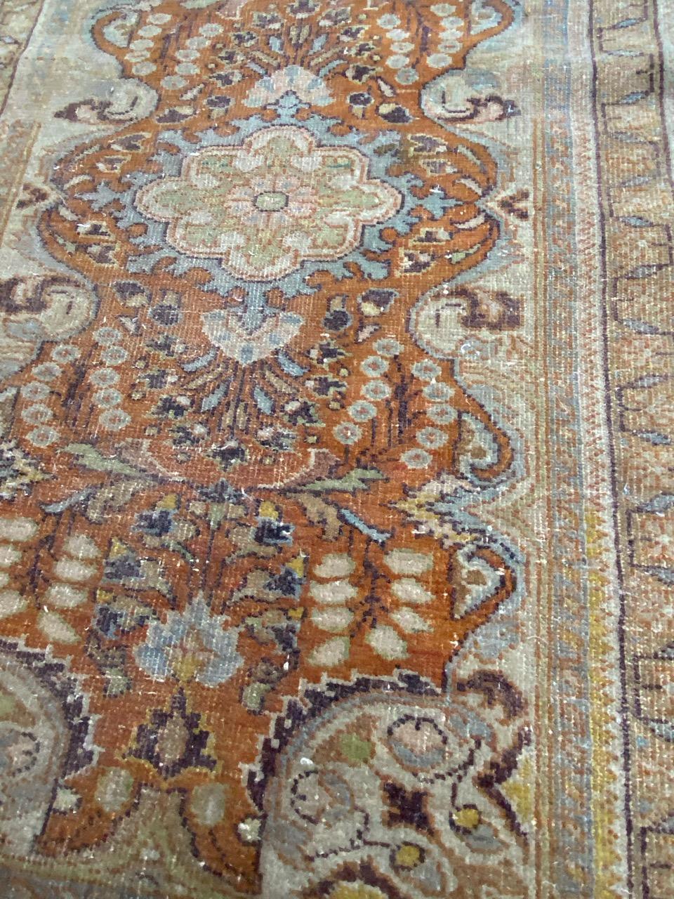 Hand-Knotted Bobyrug’s Antique Tabriz Jafar Rug For Sale