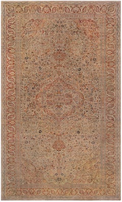 Antique Tabriz Medallion Oversized Tan, Rug - c. 1860 Haji Jalili