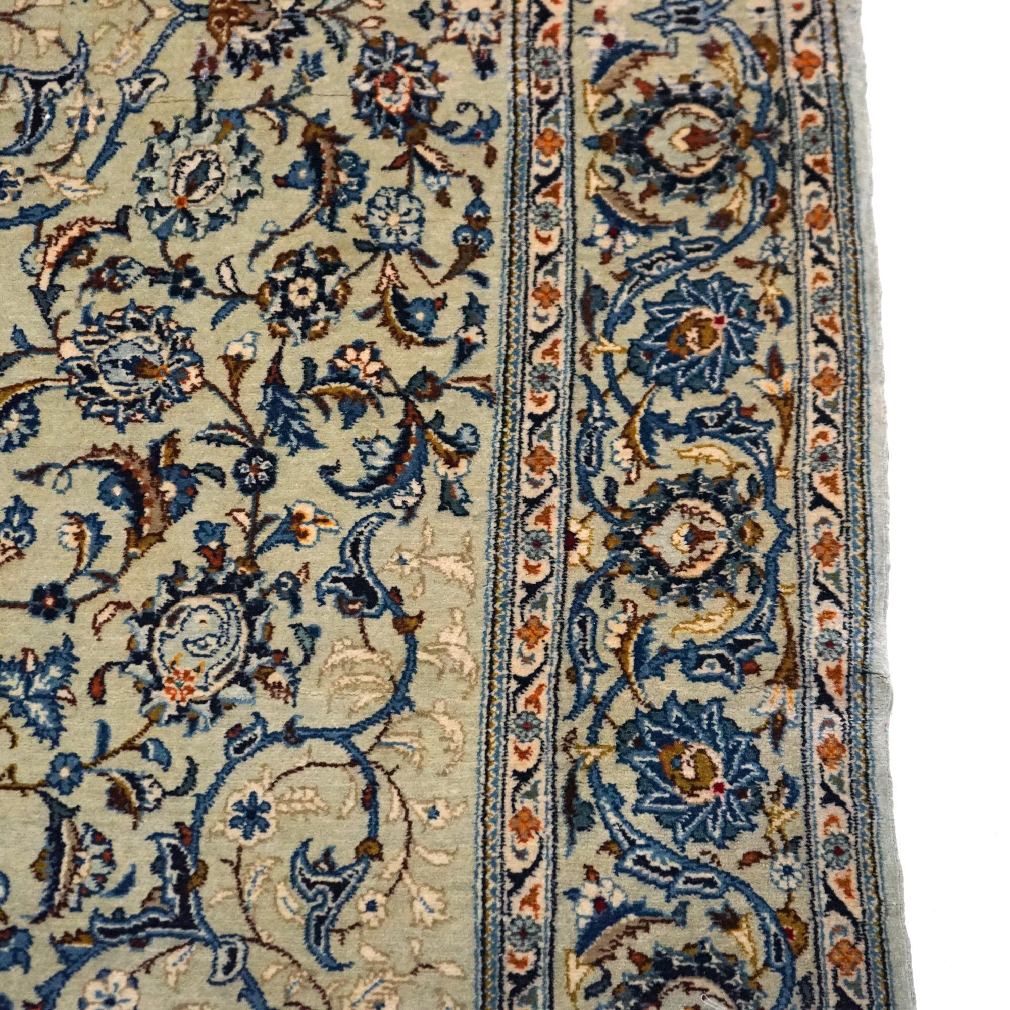 Antique Tabriz Oriental Wool Rug with Allover Floral Garden Design Circa 1940 6