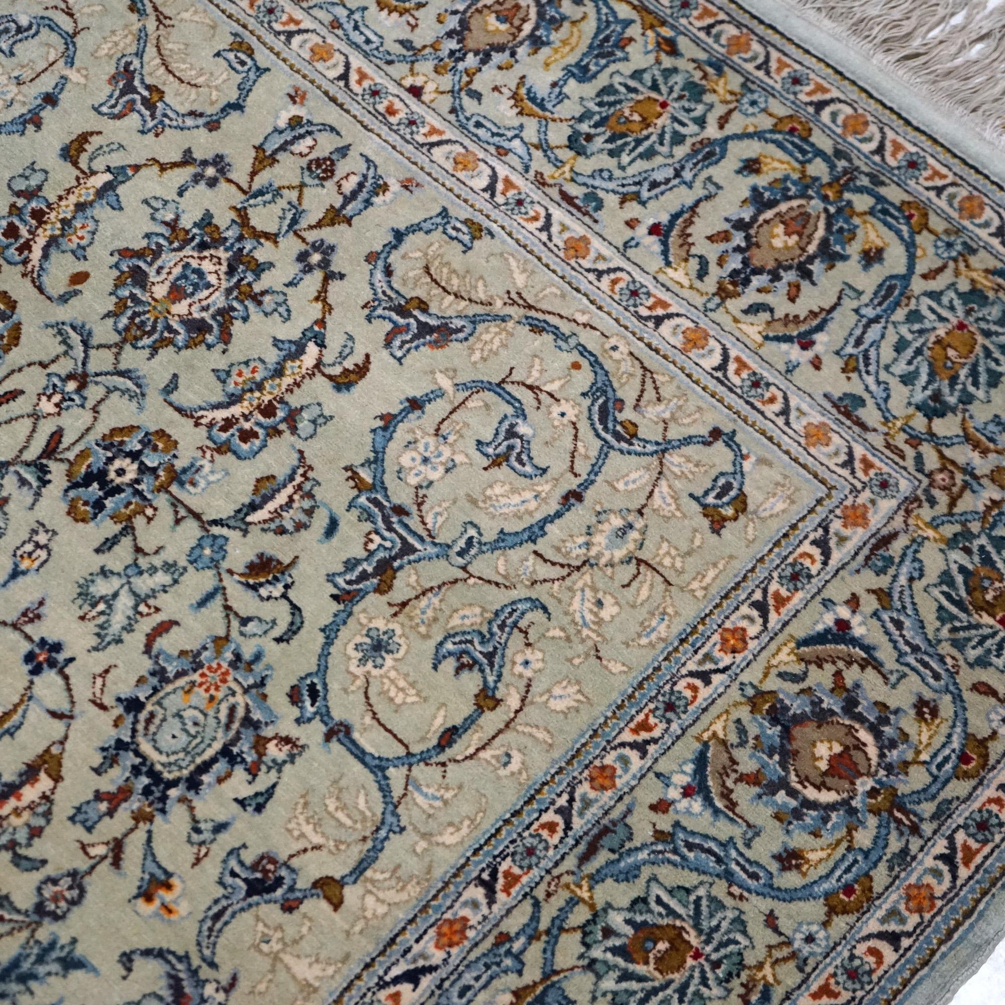 Antique Tabriz Oriental Wool Rug with Allover Floral Garden Design Circa 1940 7