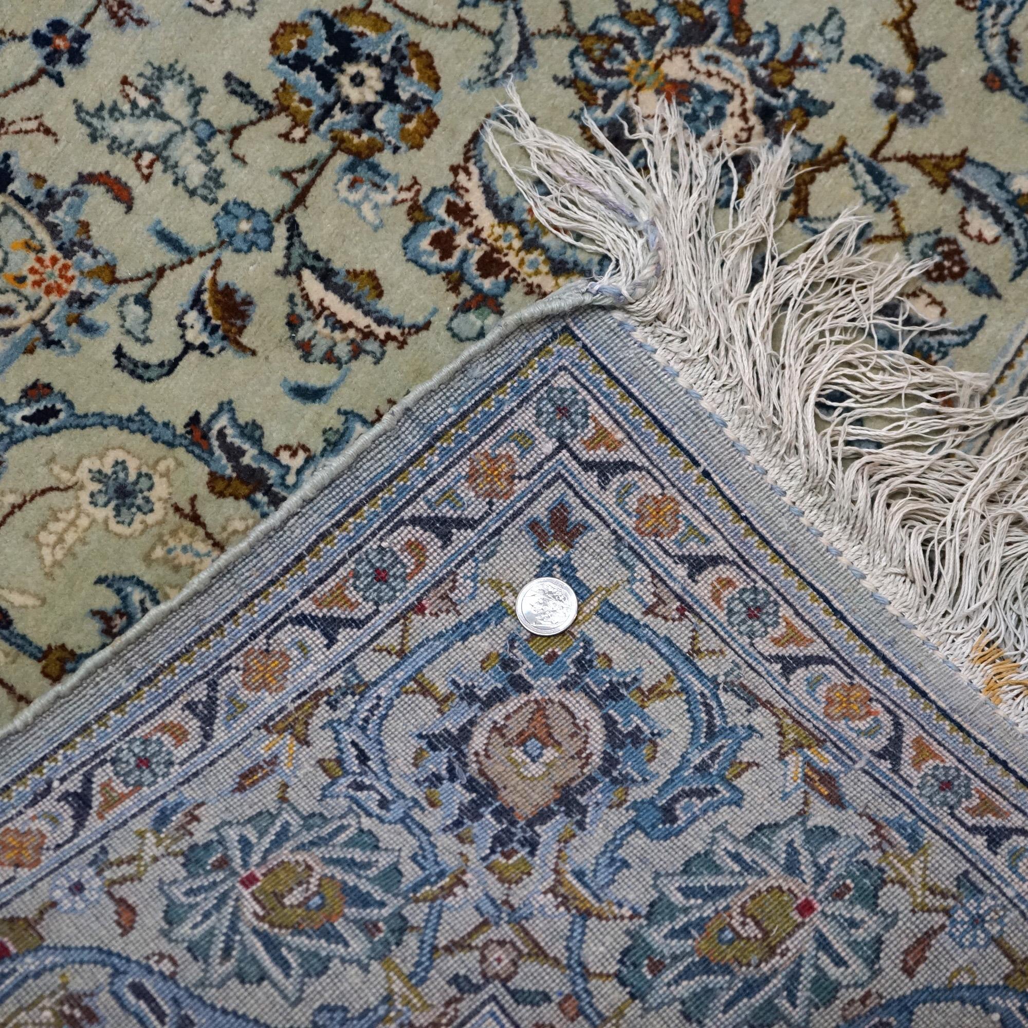 Antique Tabriz Oriental Wool Rug with Allover Floral Garden Design Circa 1940 8