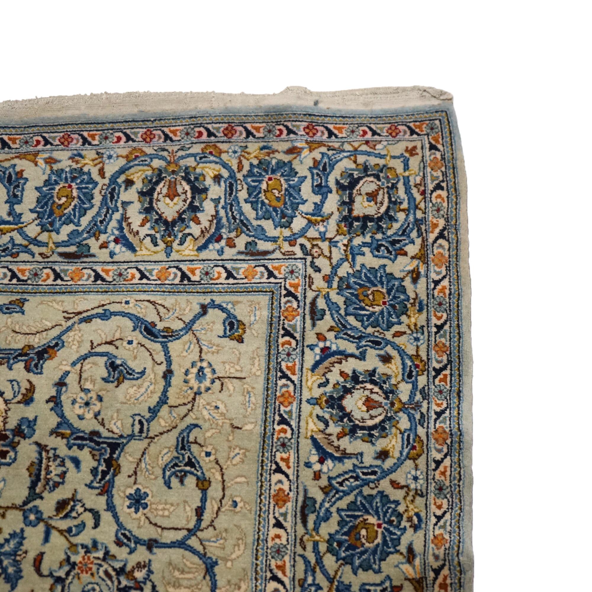 Antique Tabriz Oriental Wool Rug with Allover Floral Garden Design Circa 1940 For Sale 3