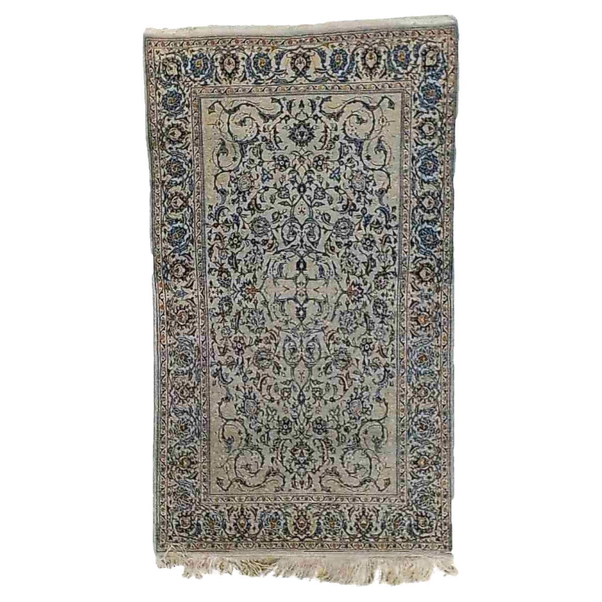 Antique Tabriz Oriental Wool Rug with Allover Floral Garden Design Circa 1940 For Sale