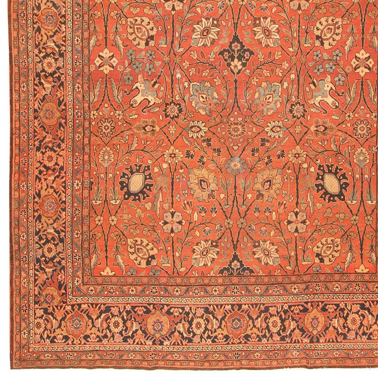 Antique Persian Tabriz rug, origin: Persia, circa early 20th century. Size: 11 ft. x 13 ft. 9 in (3.35 m x 4.19 m)

This absolutely remarkable antique Tabriz rug possesses many of the qualities and characteristics that are most eagerly sought
