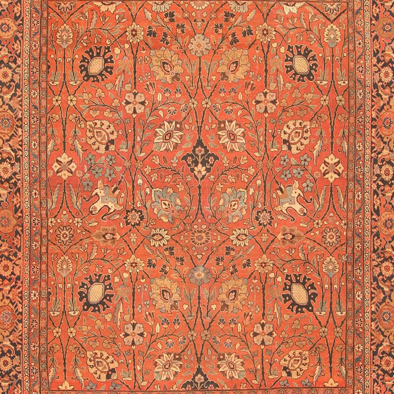 Antique Tabriz Persian Carpet, Early 20th Century. Size: 11 ft x 13 ft 9 in 1