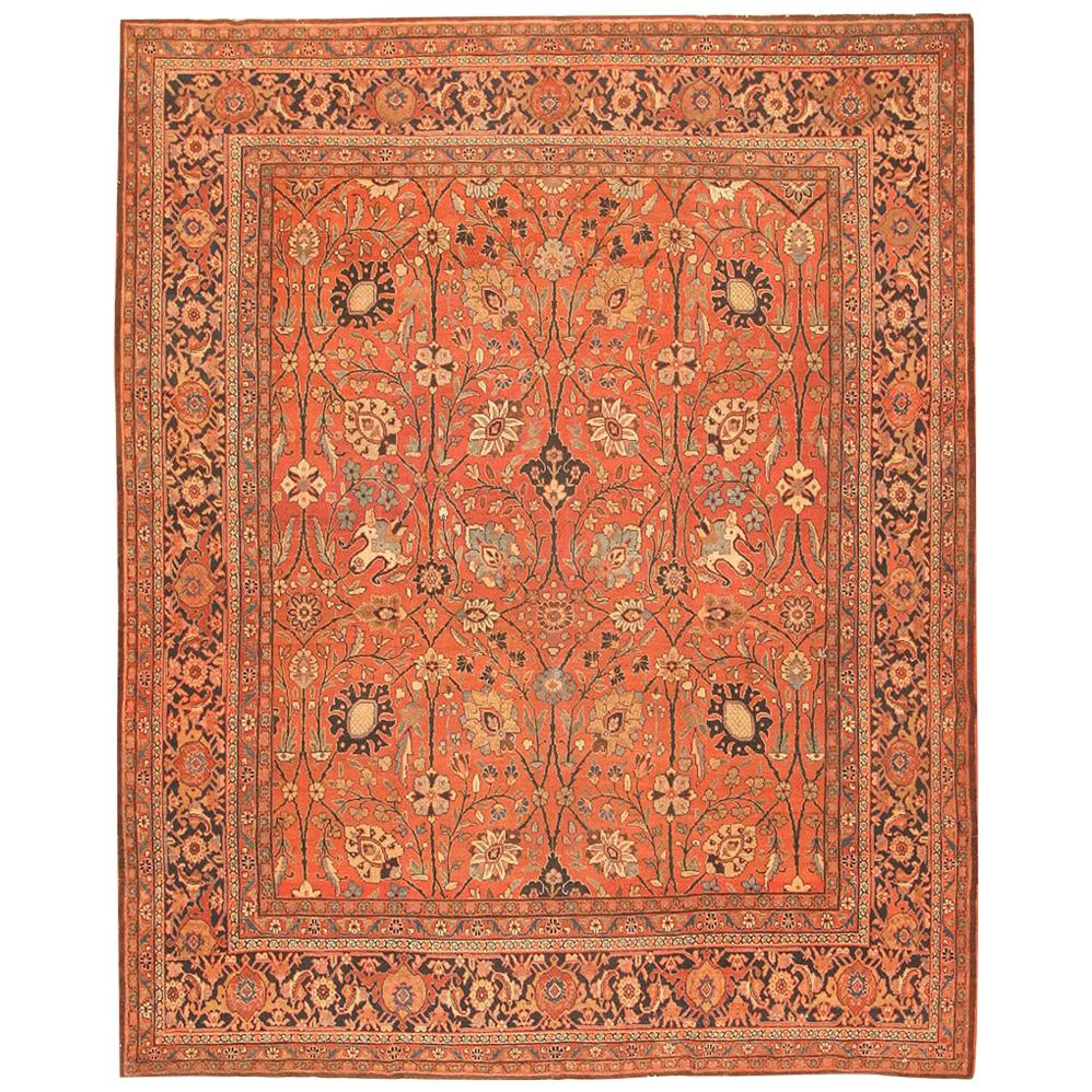 Antique Tabriz Persian Carpet, Early 20th Century. Size: 11 ft x 13 ft 9 in