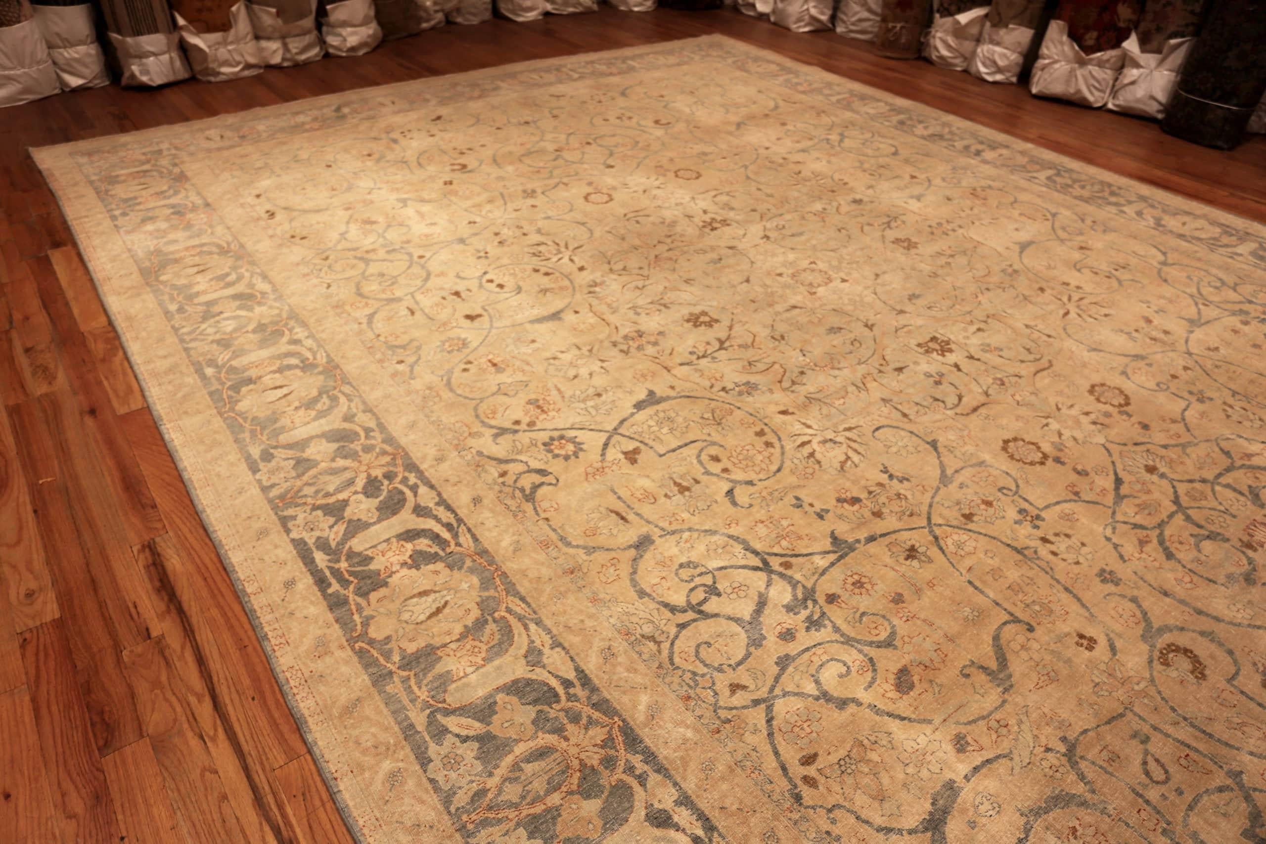 Antique Tabriz Persian Large Rug, Country of Origin: Persia, Circa date: 1920’s. Size: 14 ft x 19 ft 6 in (4.27 m x 5.94 m)

