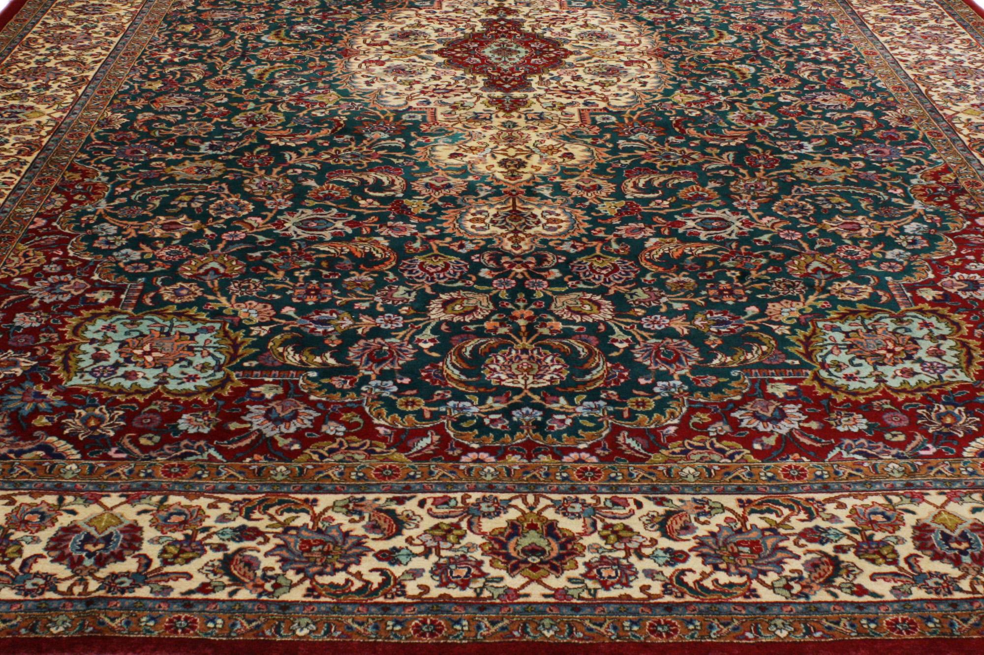Hand-Knotted Antique Persian Tabriz Rug, 09'11 X 16'01 For Sale