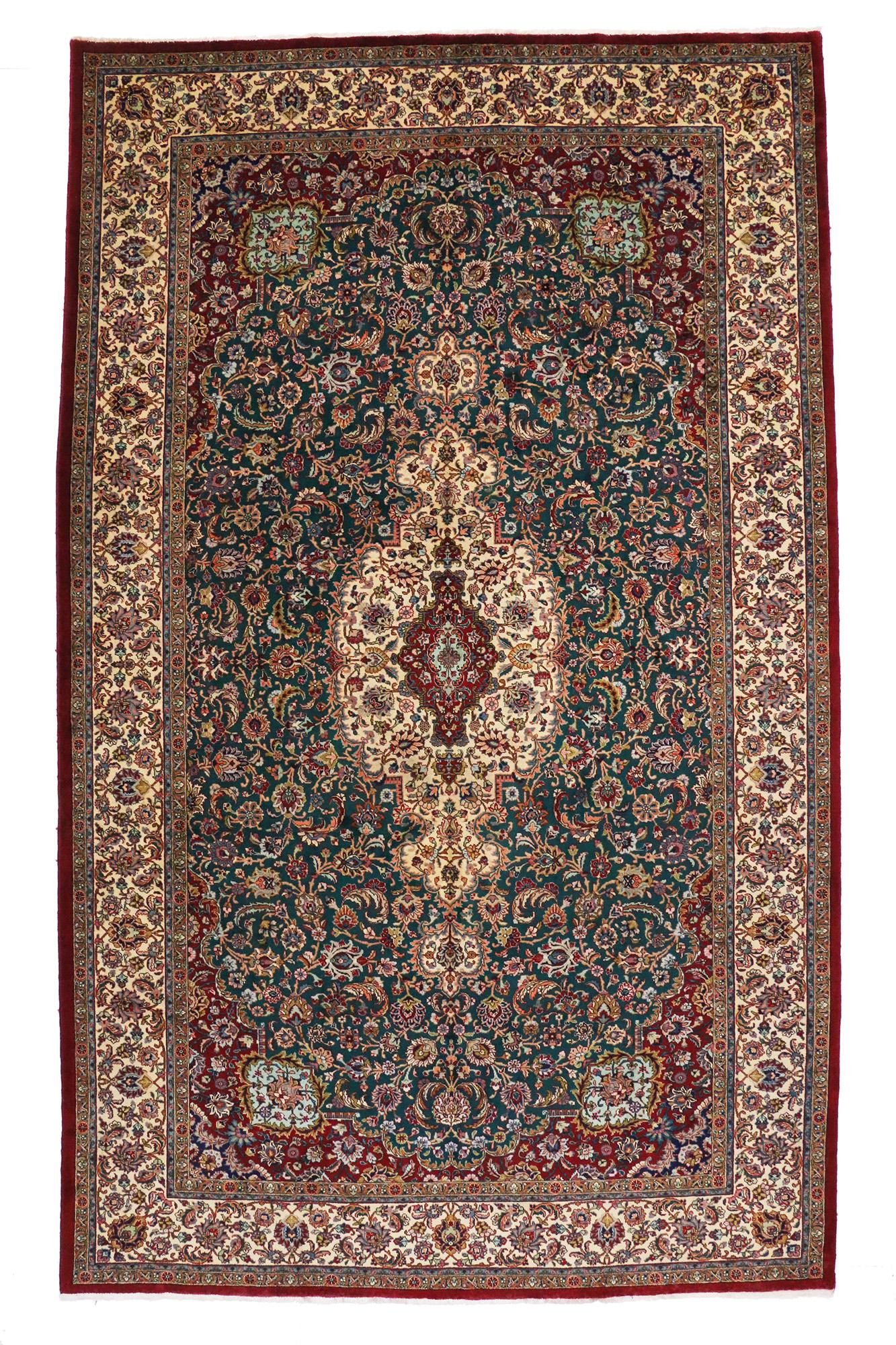 Antique Persian Tabriz Rug, 09'11 X 16'01 In Good Condition For Sale In Dallas, TX