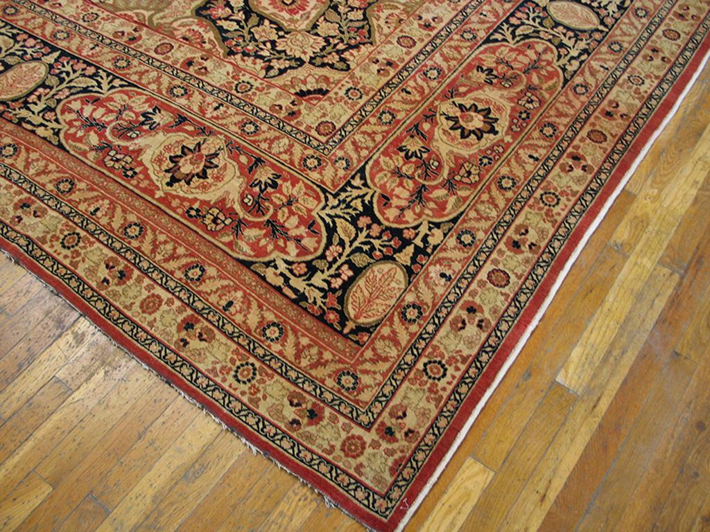 19th Century Persian Haji Jalili Tabriz Carpet ( 13'7