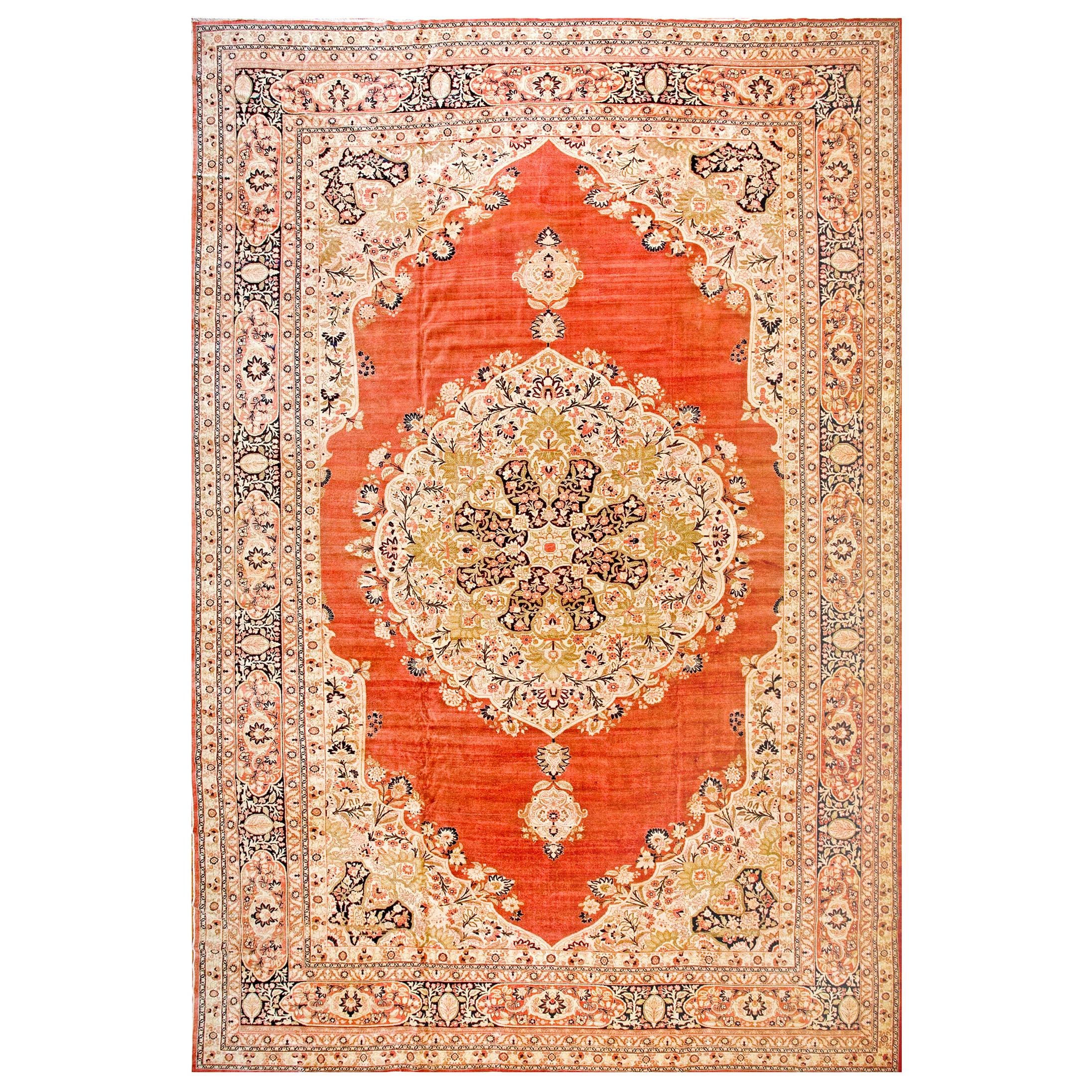 19th Century Persian Haji Jalili Tabriz Carpet ( 13'7" x 20'2" - 414 x 615 ) For Sale