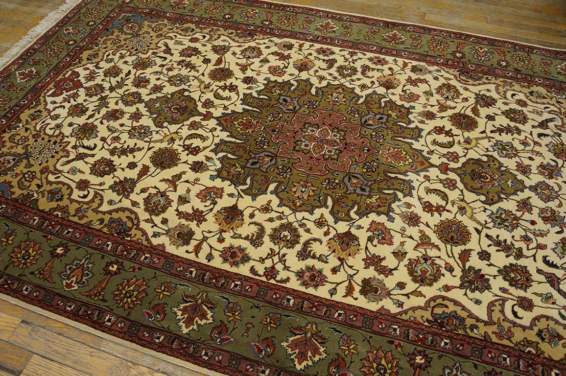 Wool Antique Tabriz Persian Rug 5' 1