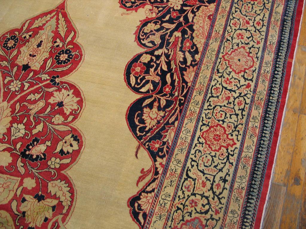 19th Century Persian Tabriz Haji Jalili Carpet ( 7'6'' x 11' - 230 x 355 ) In Good Condition For Sale In New York, NY