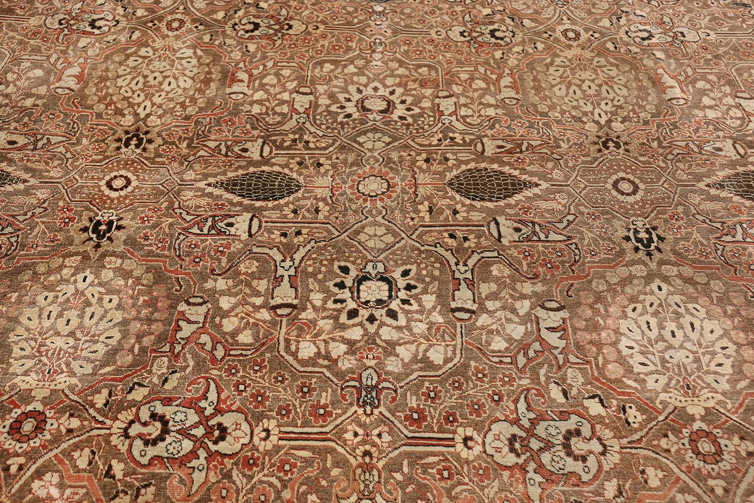 Hand-Knotted Antique Tabriz Persian Rug