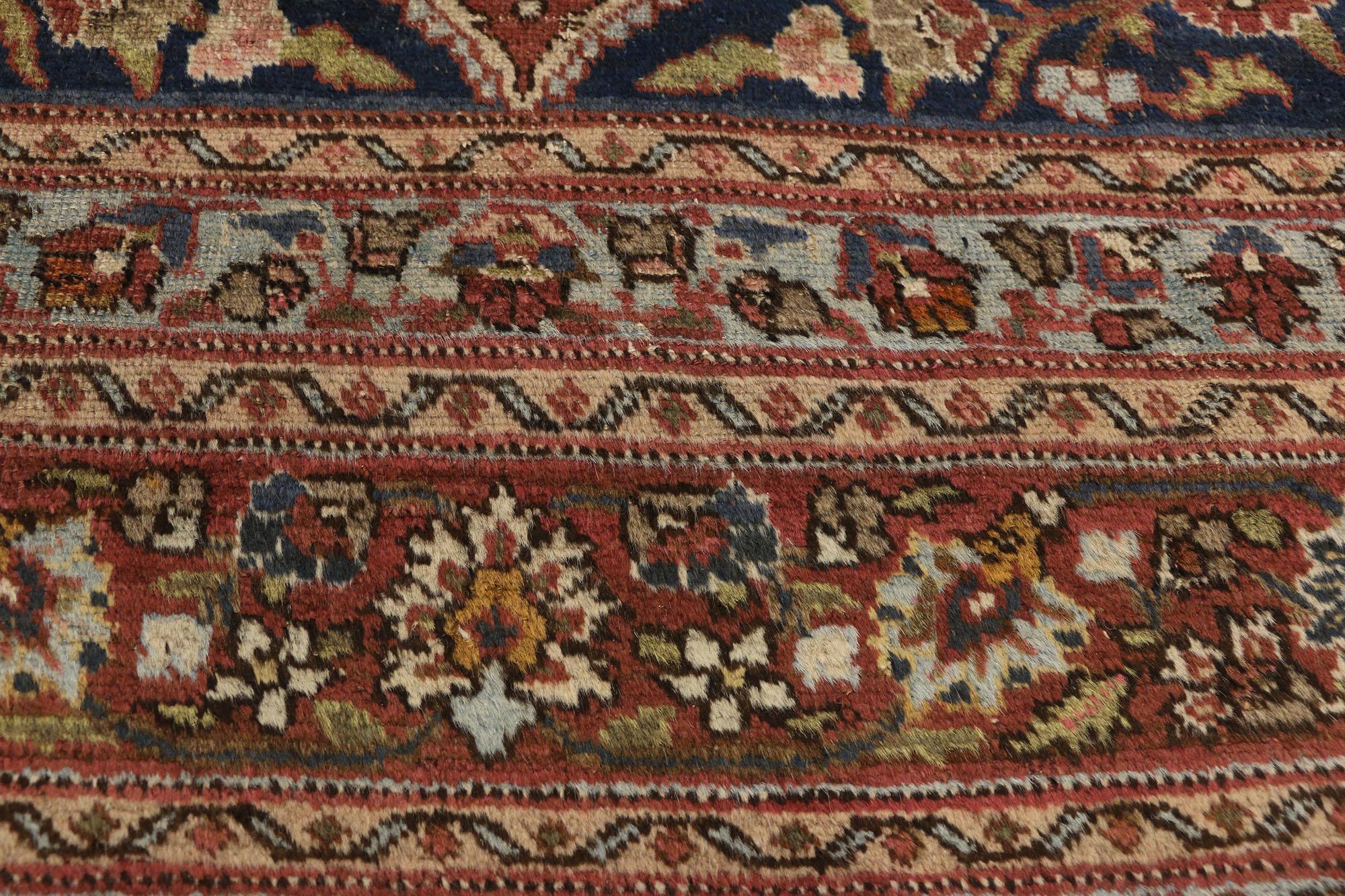 Tapis persan ancien de taille palais de Tabriz avec style Renaissance Arts & Crafts Bon état - En vente à Dallas, TX