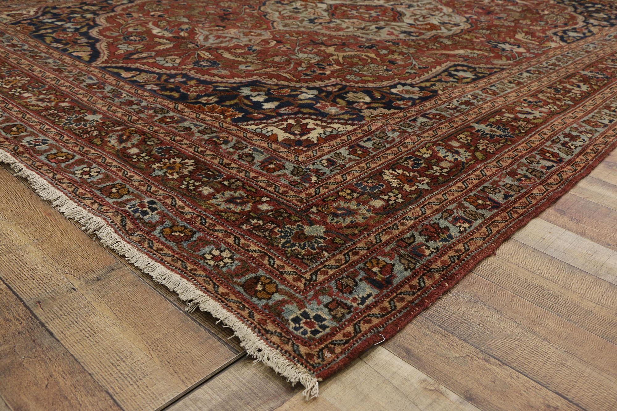 Wool Antique Persian Tabriz Palace Size Rug with Arts & Crafts Renaissance Style For Sale