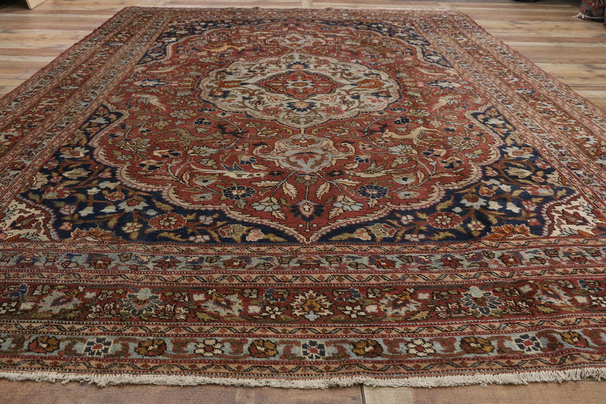 Antique Persian Tabriz Palace Size Rug with Arts & Crafts Renaissance Style For Sale 1