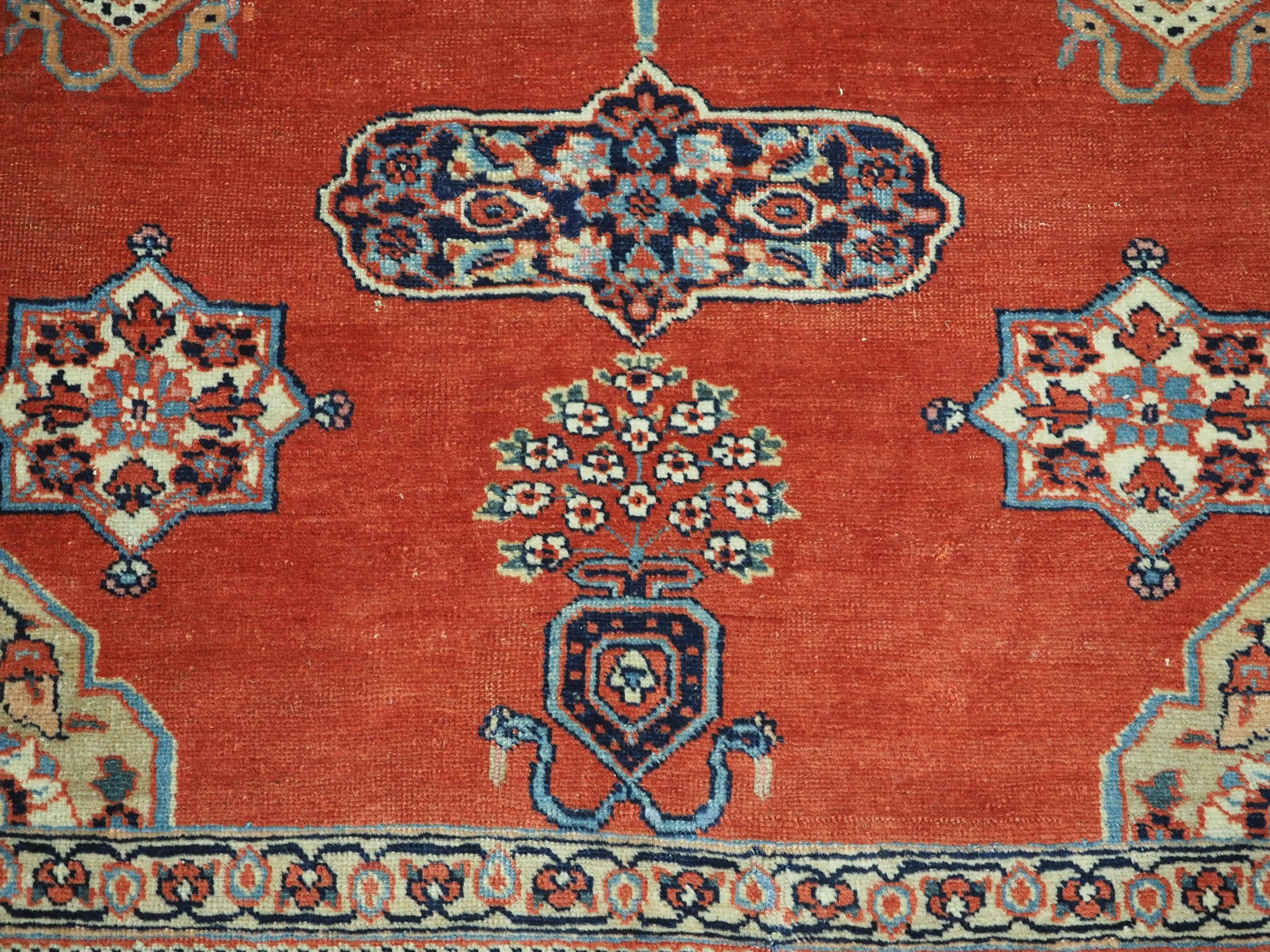 Antique Tabriz region village rug of outstanding design, circa 1900. For Sale 4