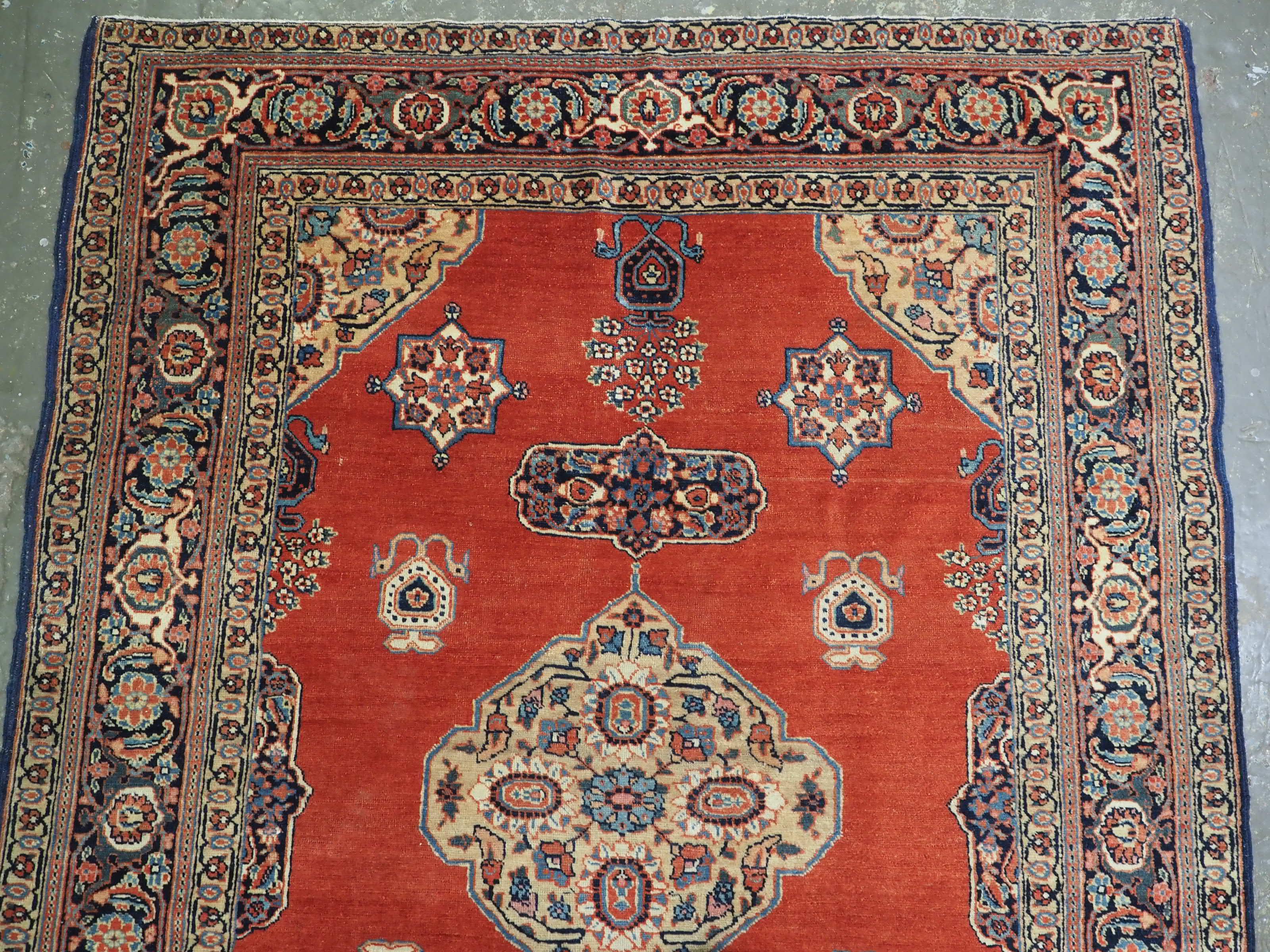 Early 20th Century Antique Tabriz region village rug of outstanding design, circa 1900. For Sale