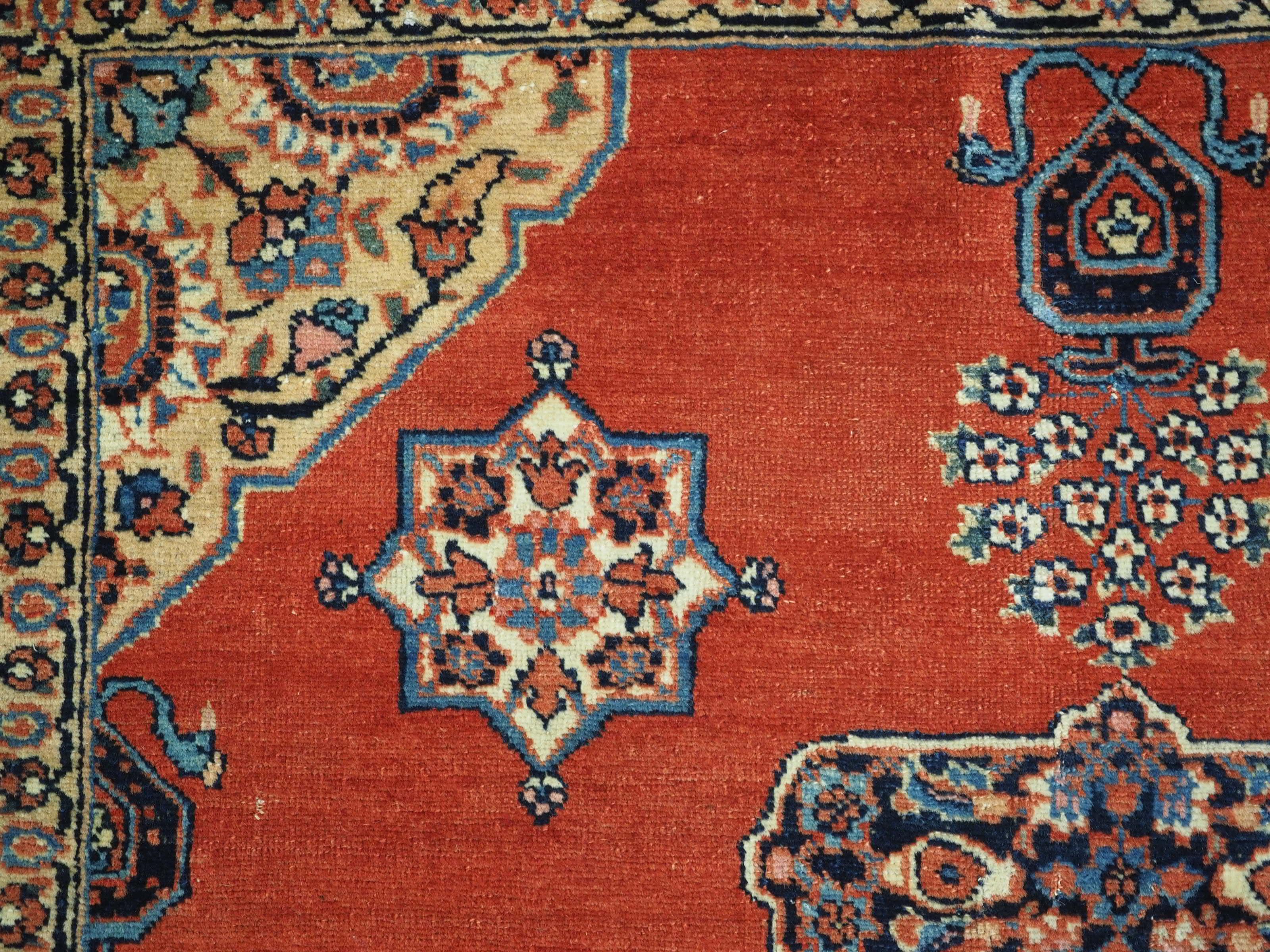 Antique Tabriz region village rug of outstanding design, circa 1900. For Sale 1