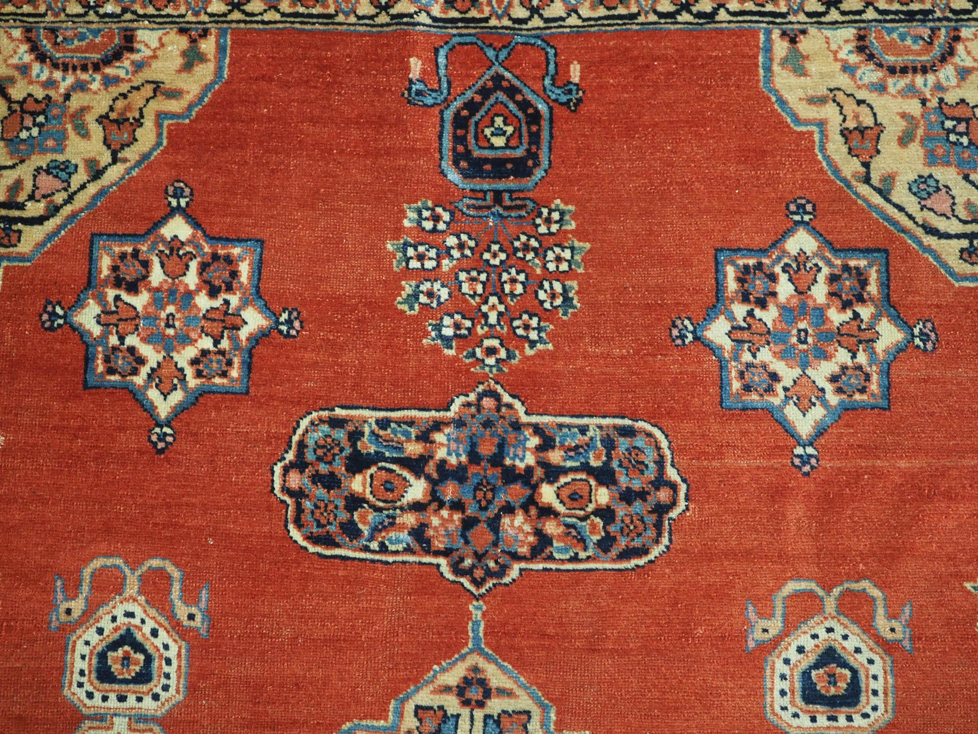 Antique Tabriz region village rug of outstanding design, circa 1900. For Sale 2