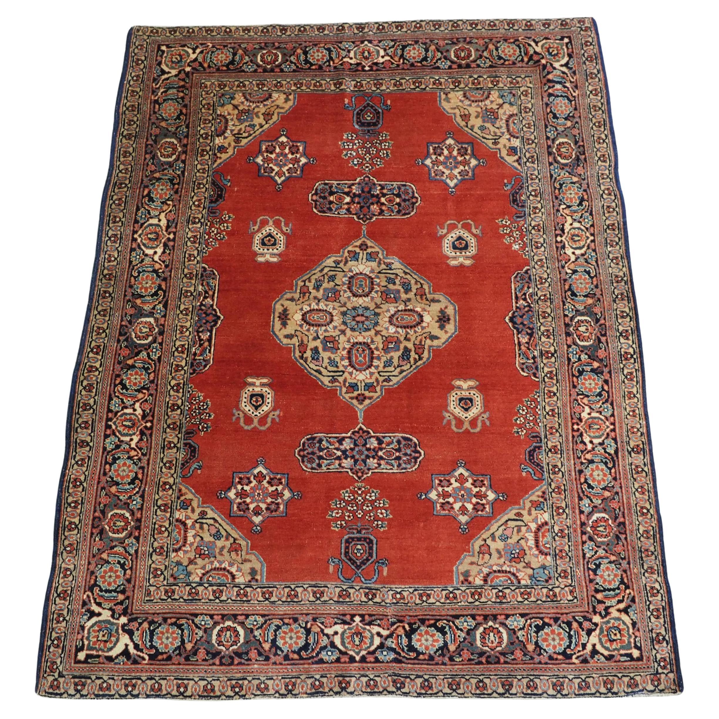 Antique Tabriz region village rug of outstanding design, circa 1900.