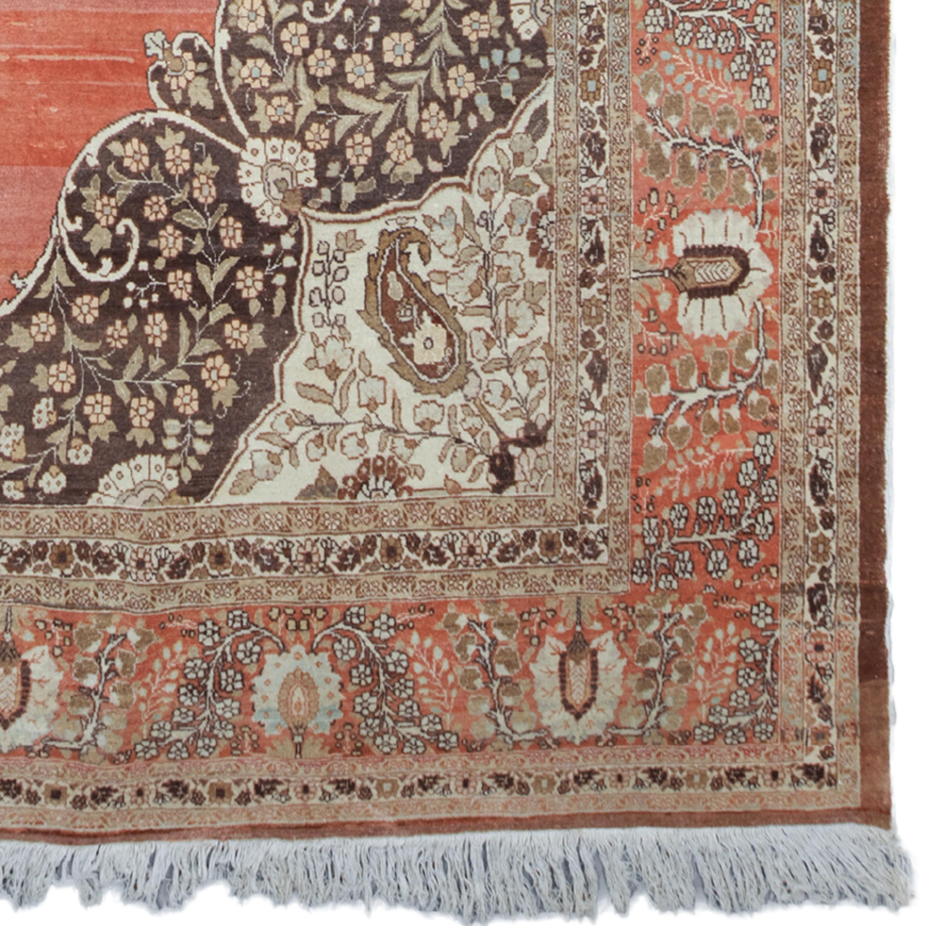 Lana Tappeto Tabriz antico - Tappeto Tabriz del XIX secolo, Tappeto antico, Tappeto tessuto a mano in vendita