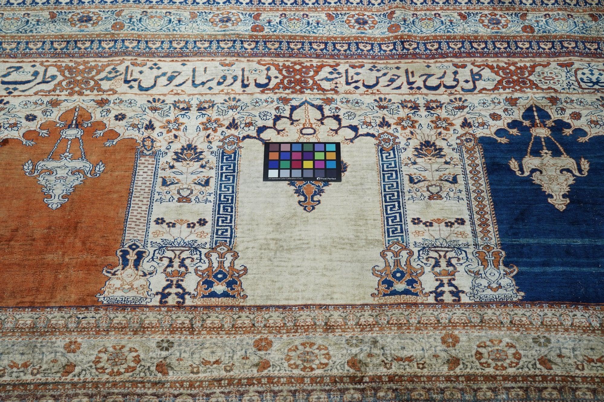 Alfombra Tabriz Antigua 3'6'' x 13'9'' en venta 5