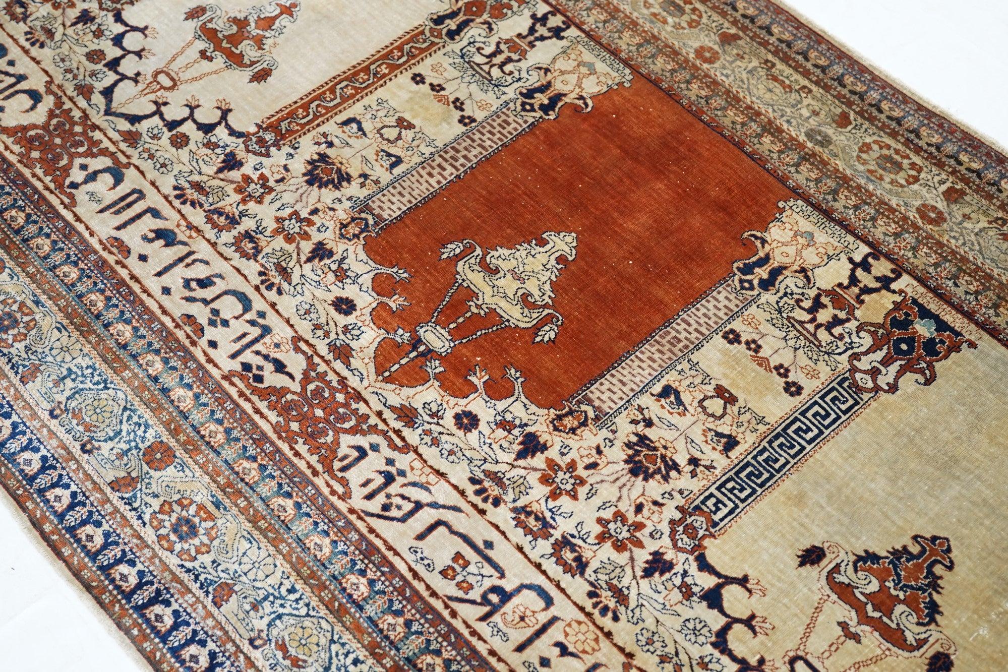 Alfombra Tabriz Antigua 3'6'' x 13'9'' siglo XIX en venta
