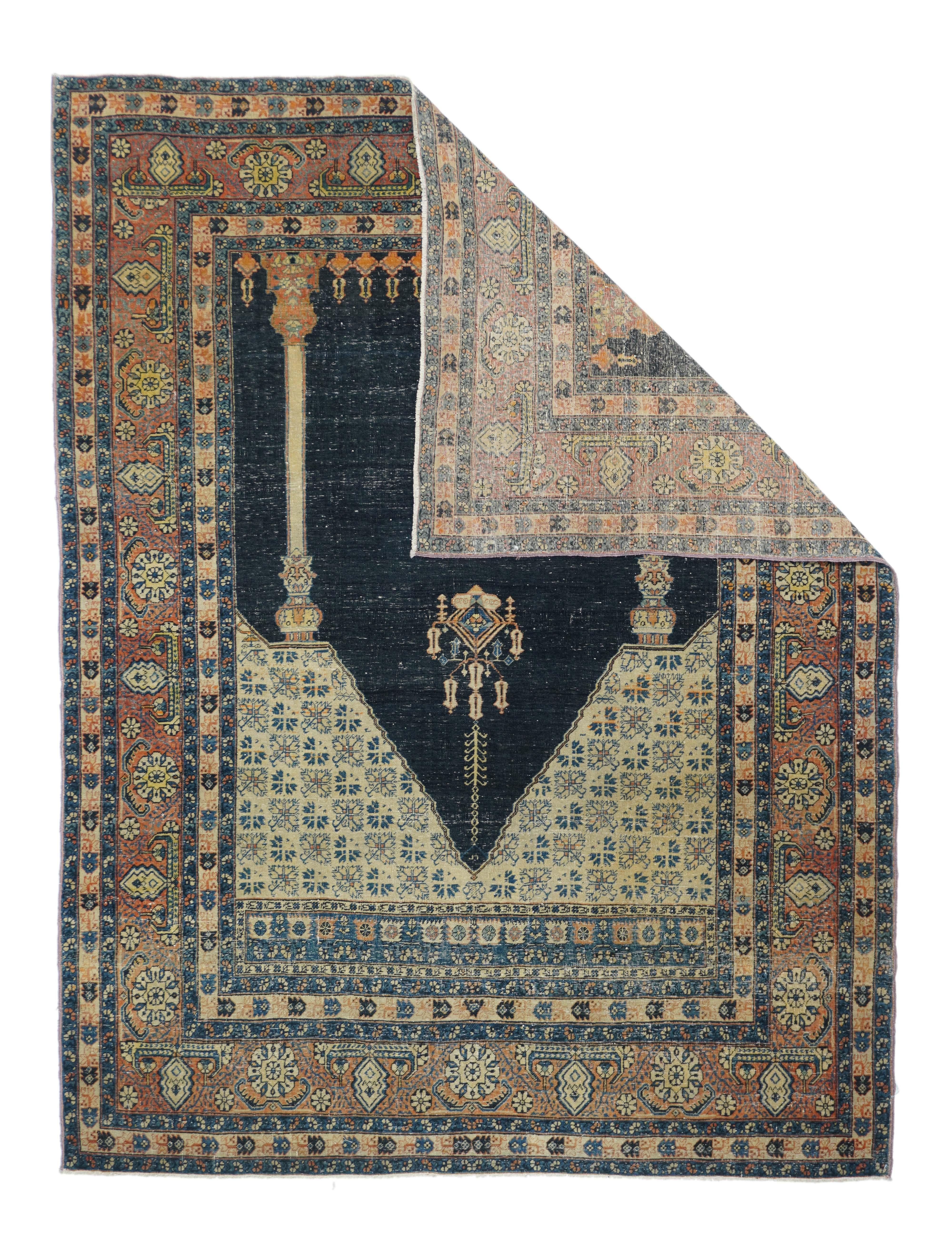 Tappeto Tabriz antico 4'5'' x 5'9''.