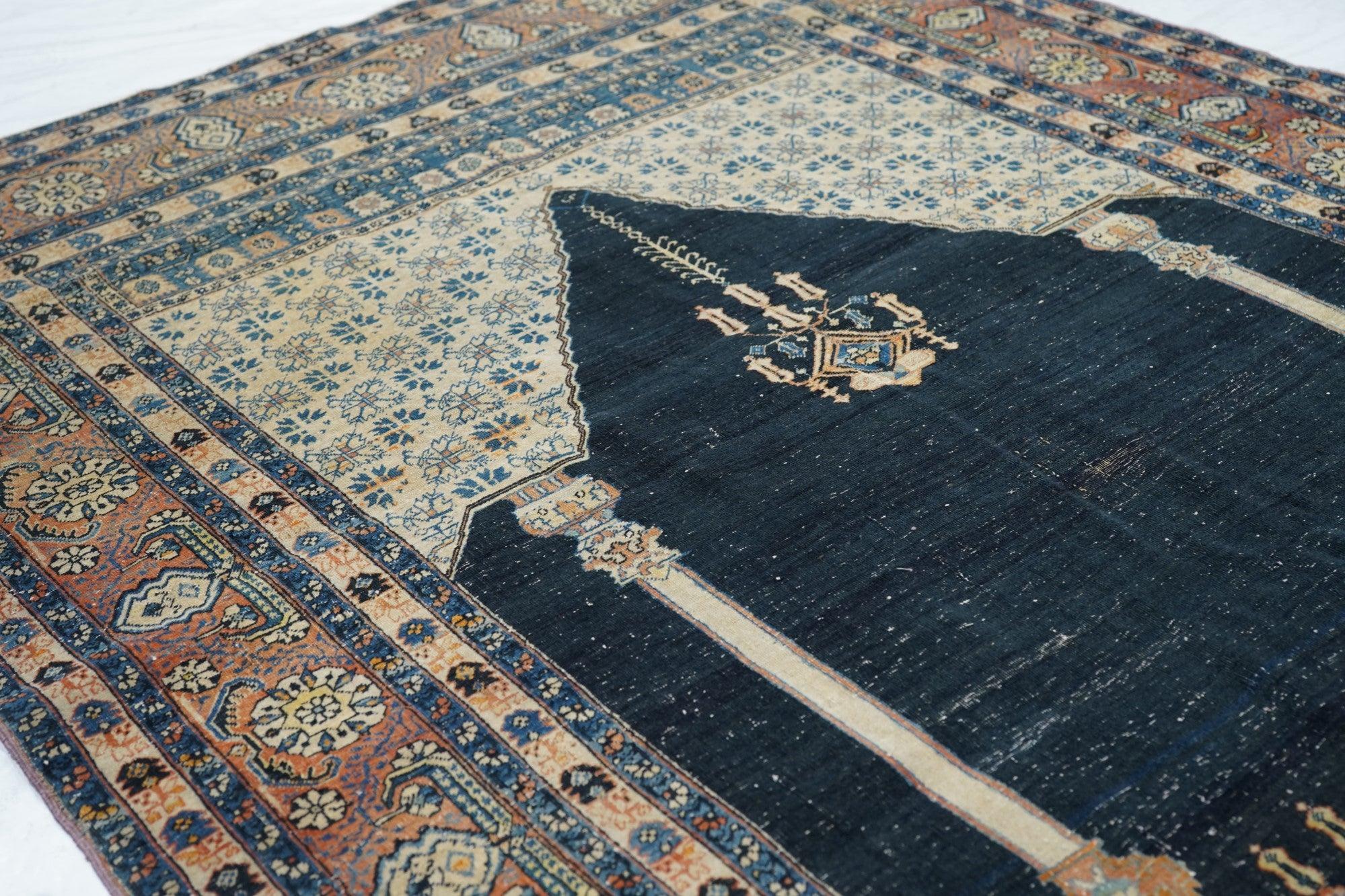 Lana Tappeto Tabriz antico 4'5'' x 5'9'' in vendita