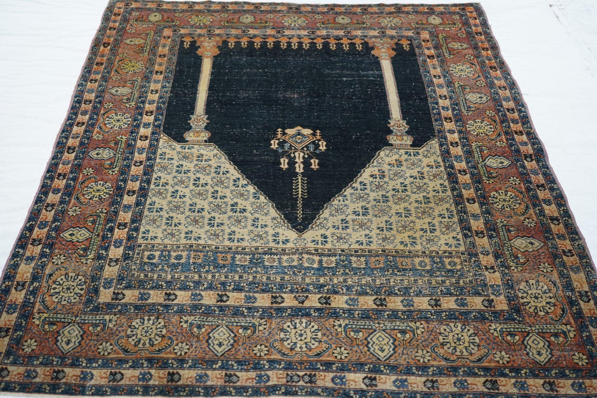Tappeto Tabriz antico 4'5'' x 5'9'' in vendita 1