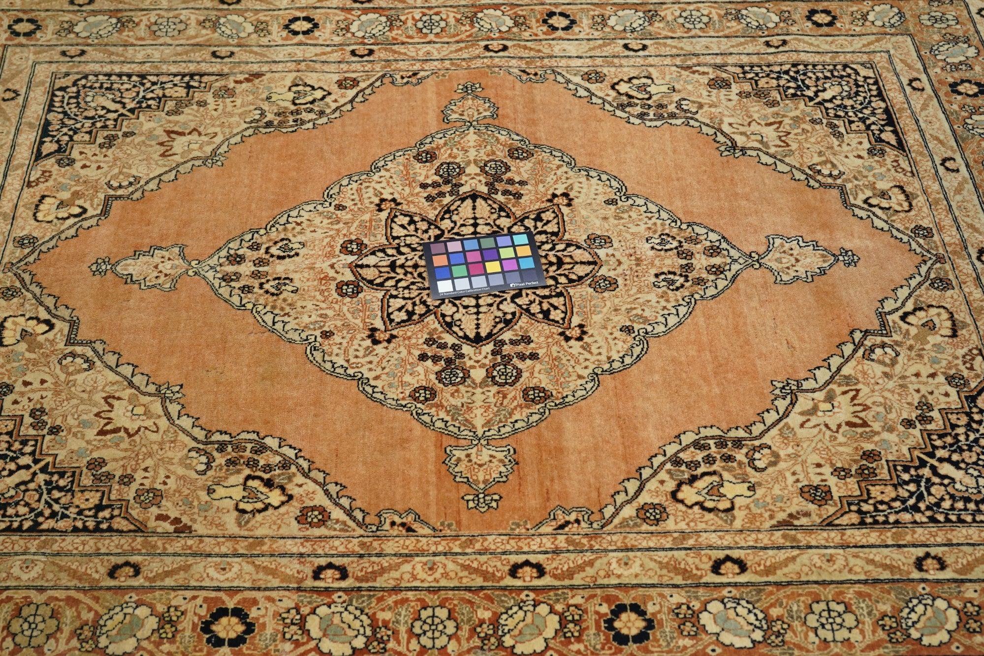 19th Century Antique Tabriz Rug 4'5'' x 6'0'' For Sale