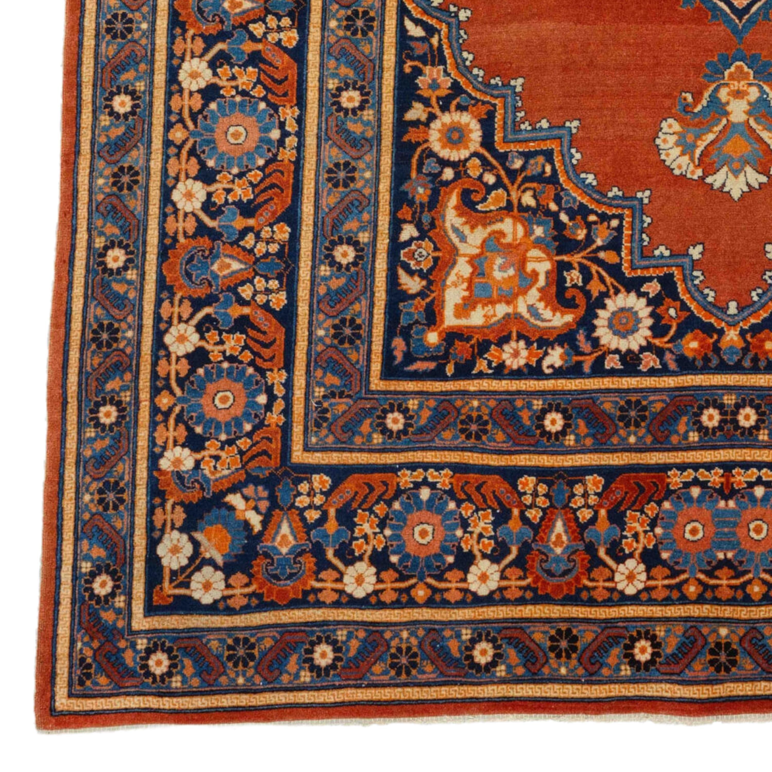 Antique Tabriz Rug  Persian Rug
Late Of 19th Century Tabriz Rug Generally Good Condition
Size 140 x 195 cm (55,1x76,7 In)

Experience the elegance of time and the depths of history. This antique Tabriz carpet from the late 19th century is a rare and